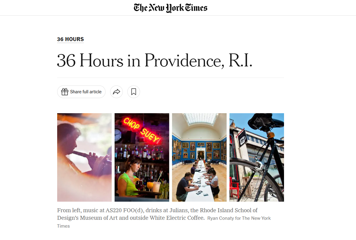 NY Times: 36 Hours in Providence, R.I.