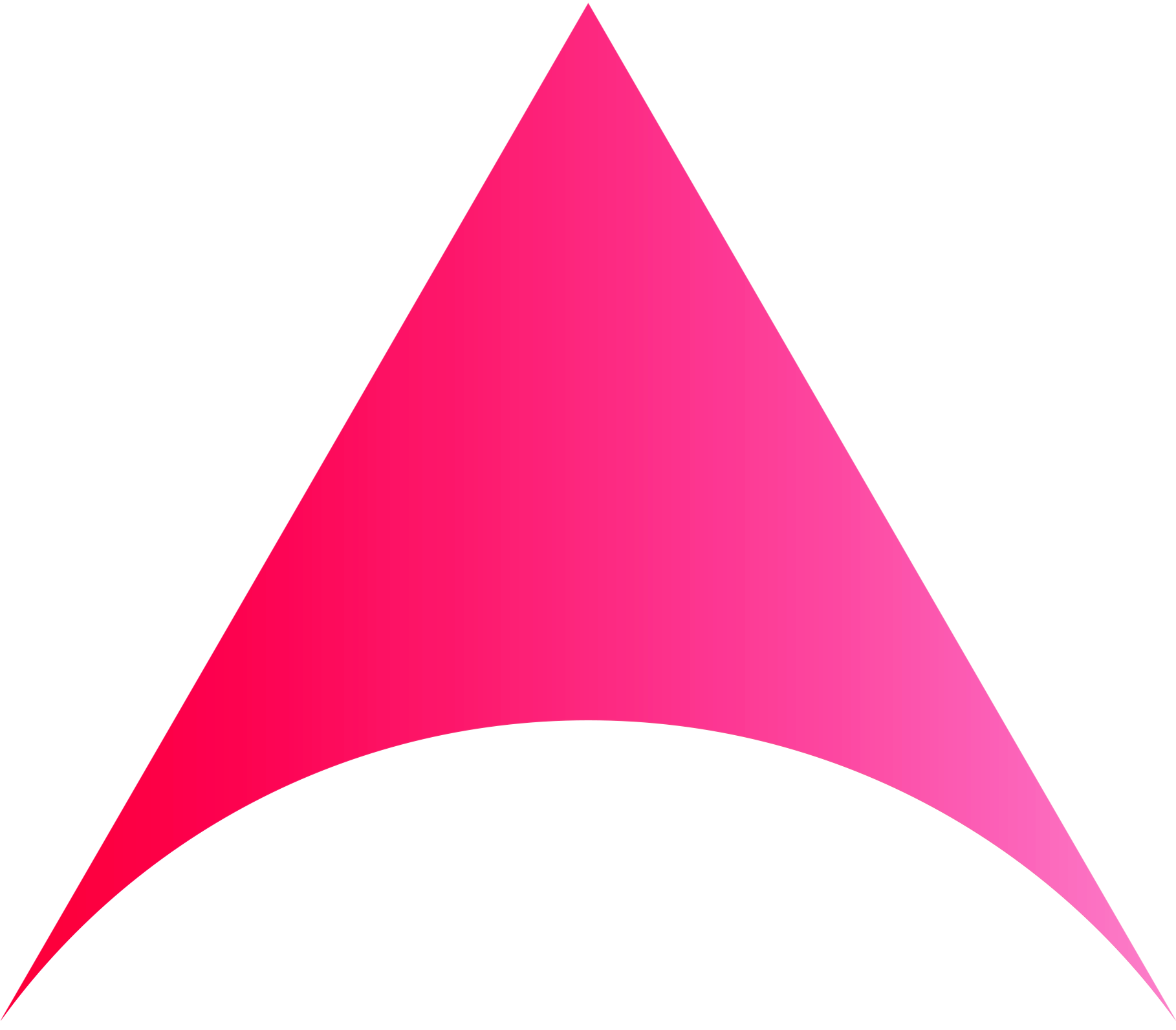 Letra A em degradê de rosa com fundo preto.