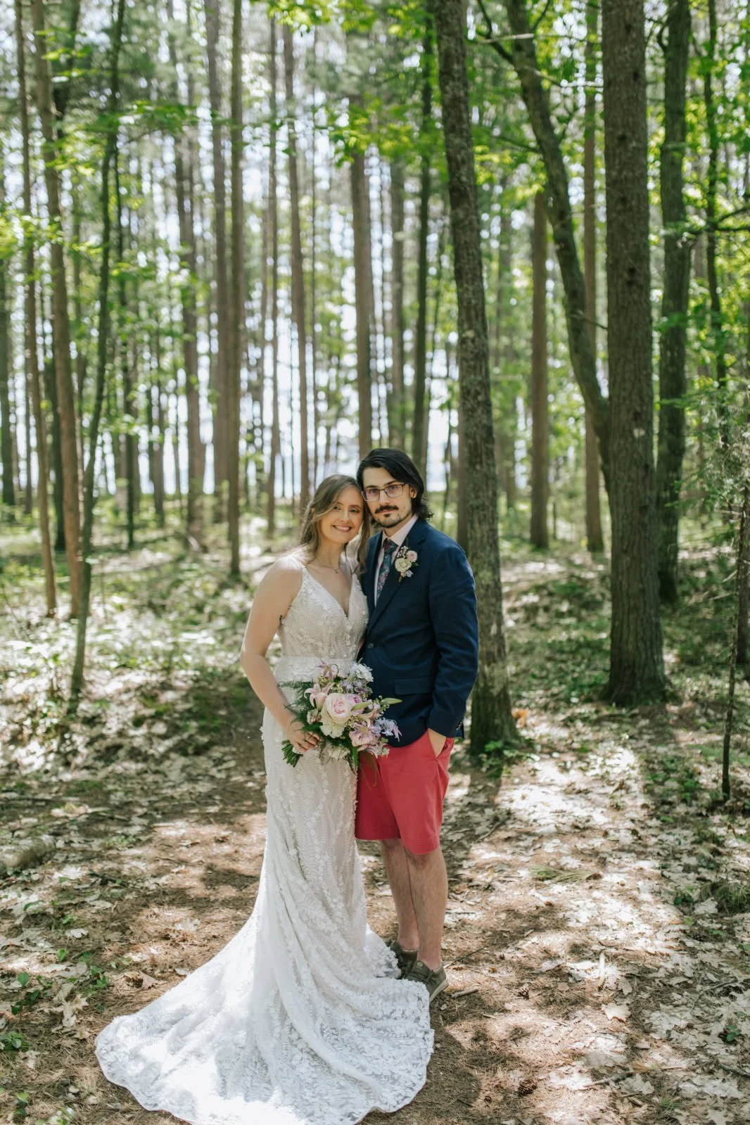 Bridal Alteration: straps, bustle, hand-stitch flowers.