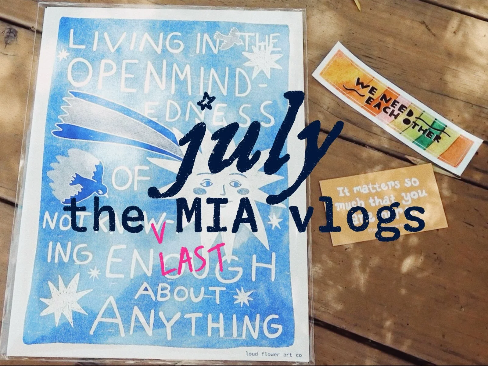 the last MIA vlog is out now!!! 📺⭐️

we&rsquo;re back to the regularly scheduled program hehe!! link is in the bio and can&rsquo;t wait to share august art vlog with yall 

the artwork is from @loudflowerartco which i visited in this vlog