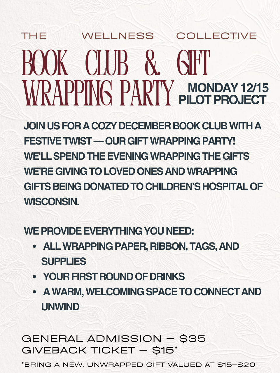 Book Club & Gift Wrapping