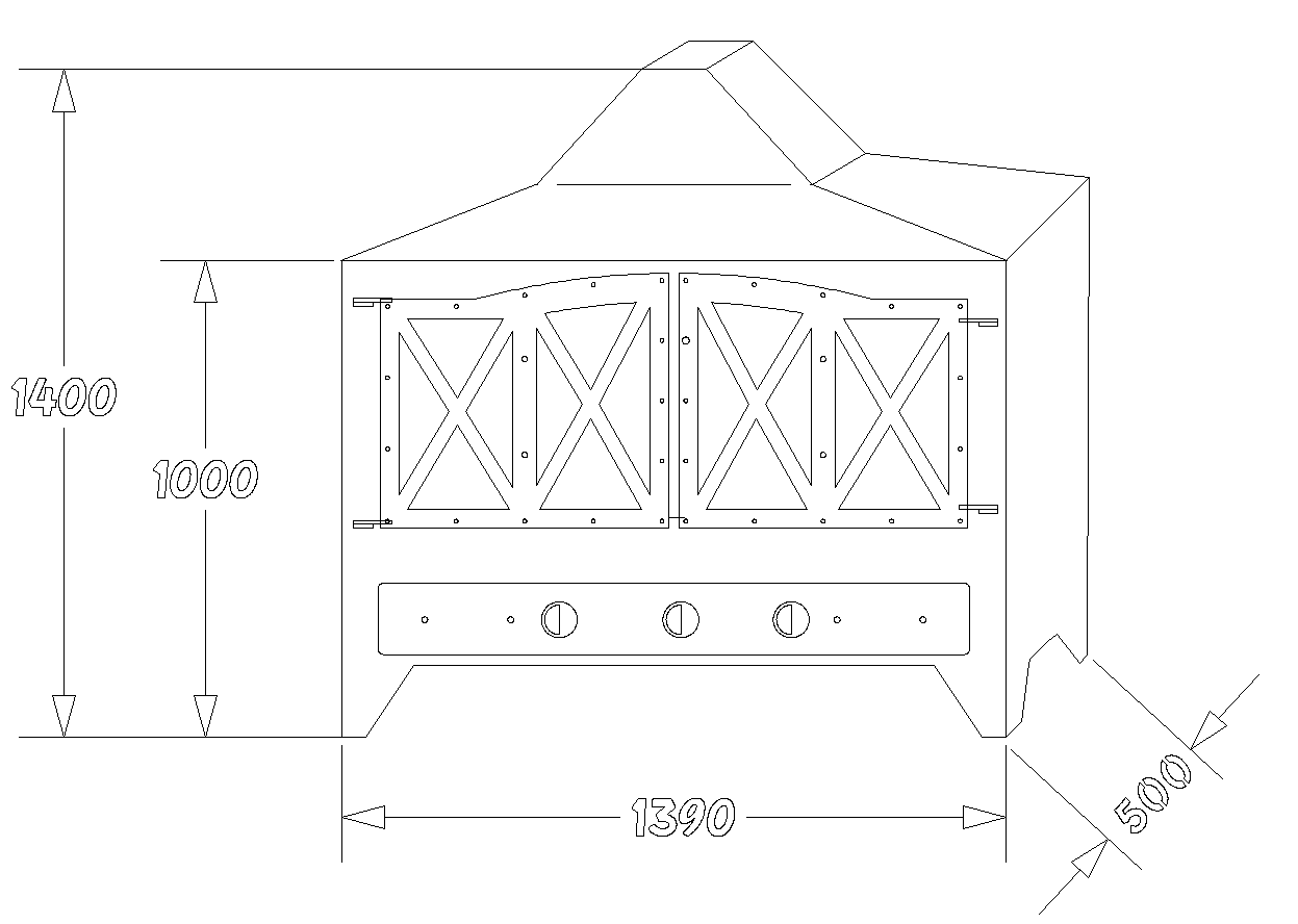 Firepits R Us - The Dog House Outdoor Oven Specifications.