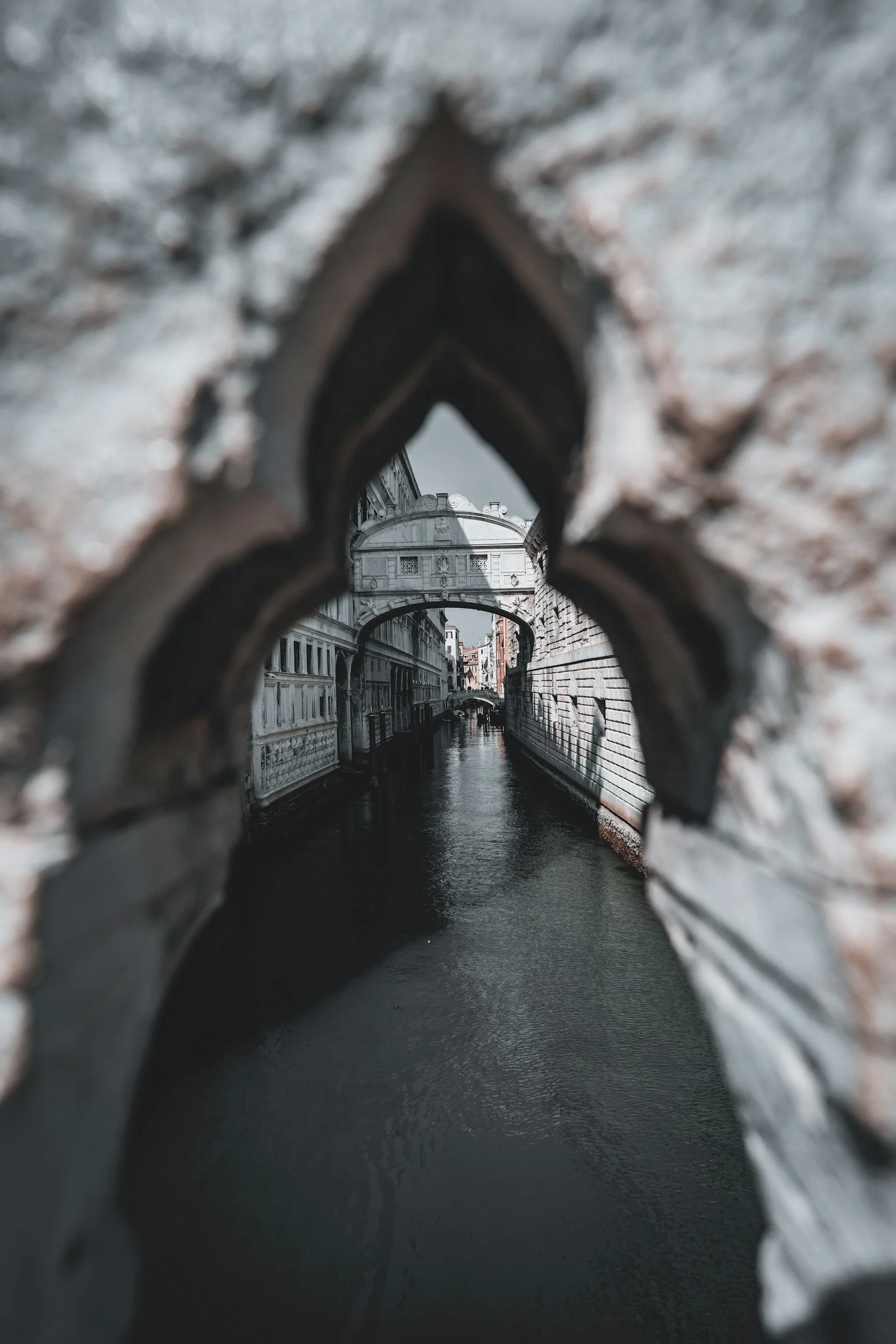 View of the "Bridge of Sighs" from outside the Doge's Palace - Venice