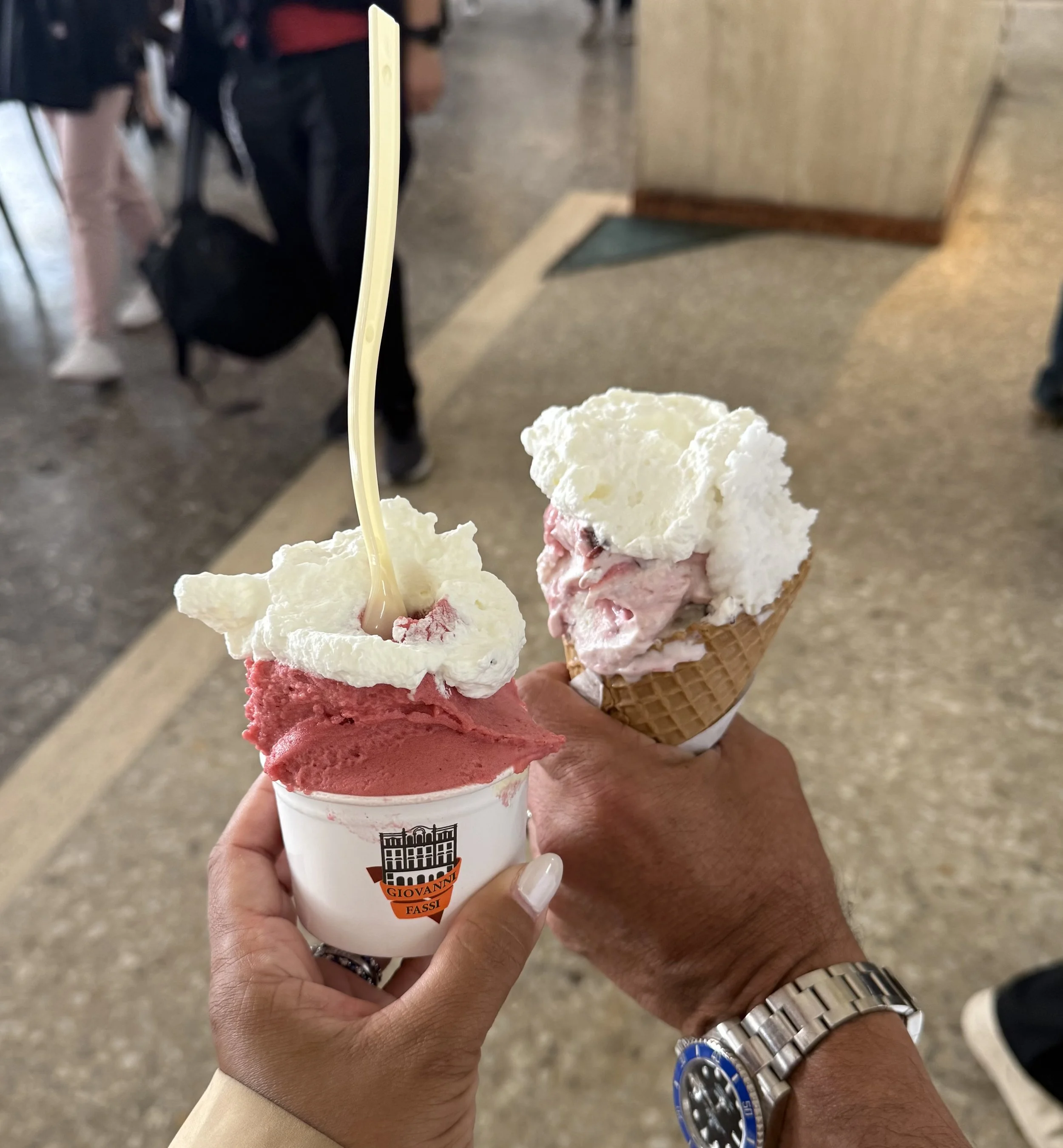 Gelato at the first Gelateria in Rome!