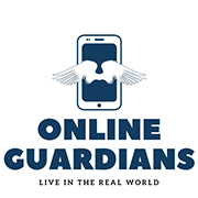 online guardians logo angel wings mobile phone live in the real world
