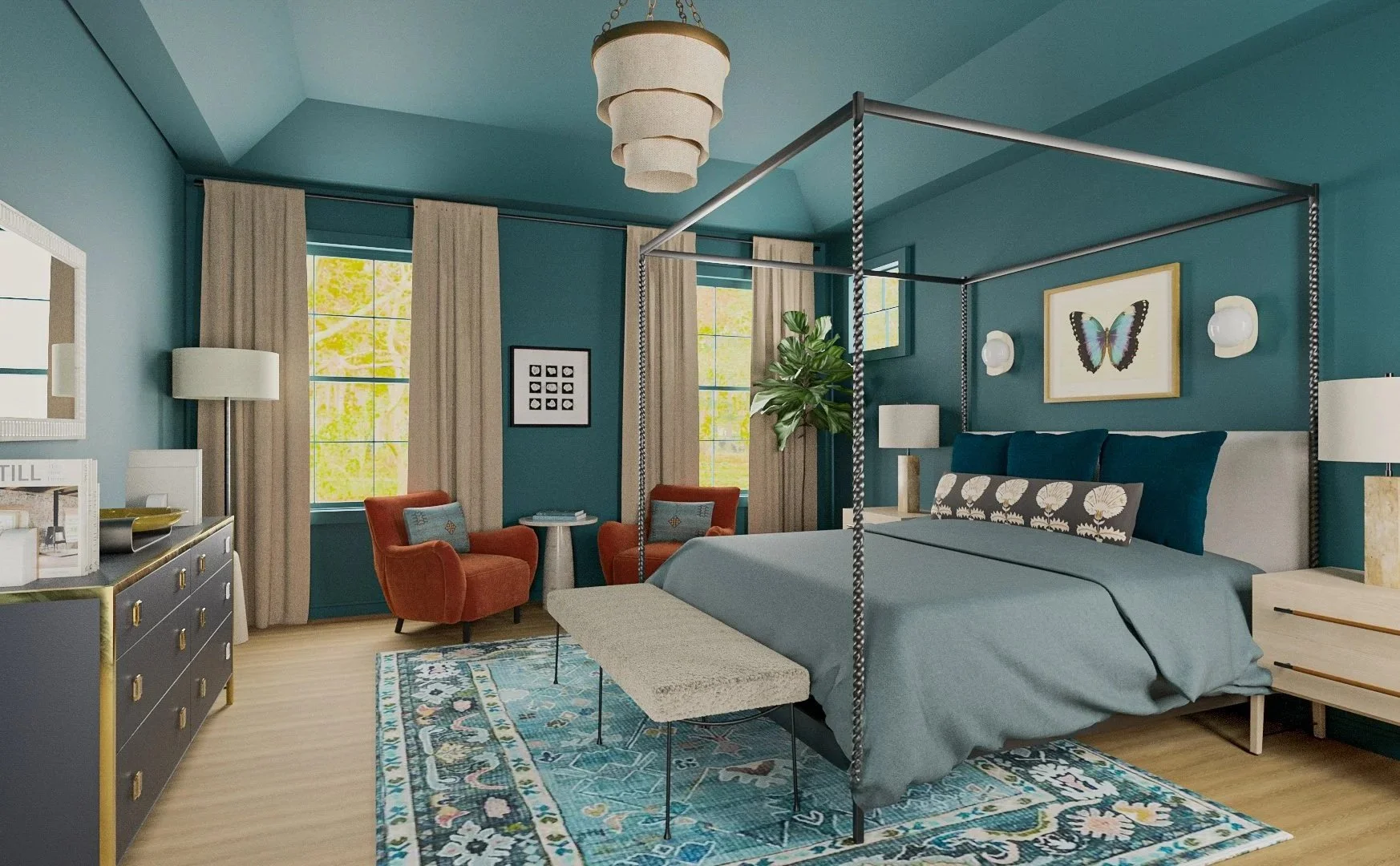 Modern Los Angeles bedroom featuring clean lines and sophisticated decor
