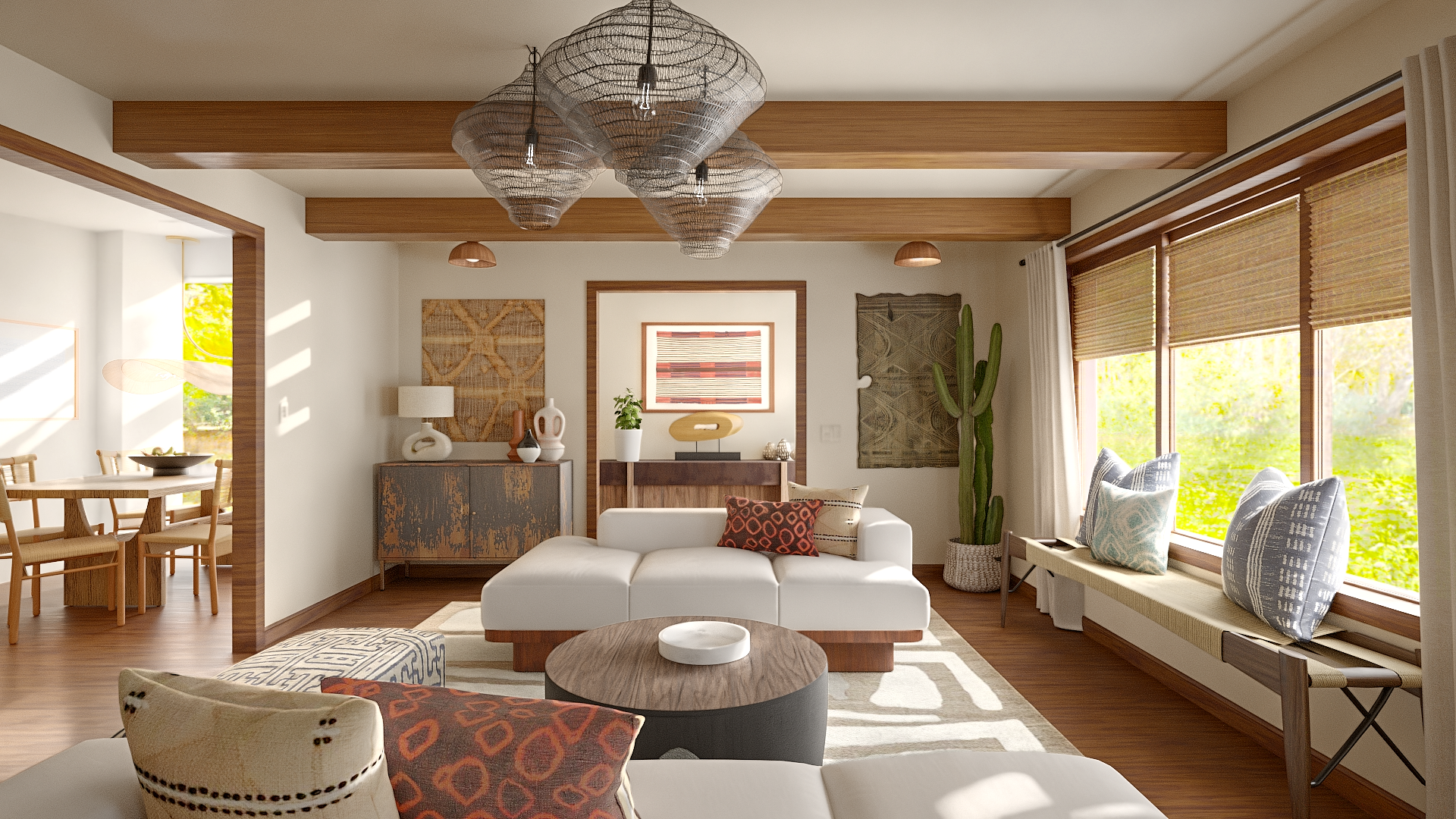 Global Modern Living Room Remodel