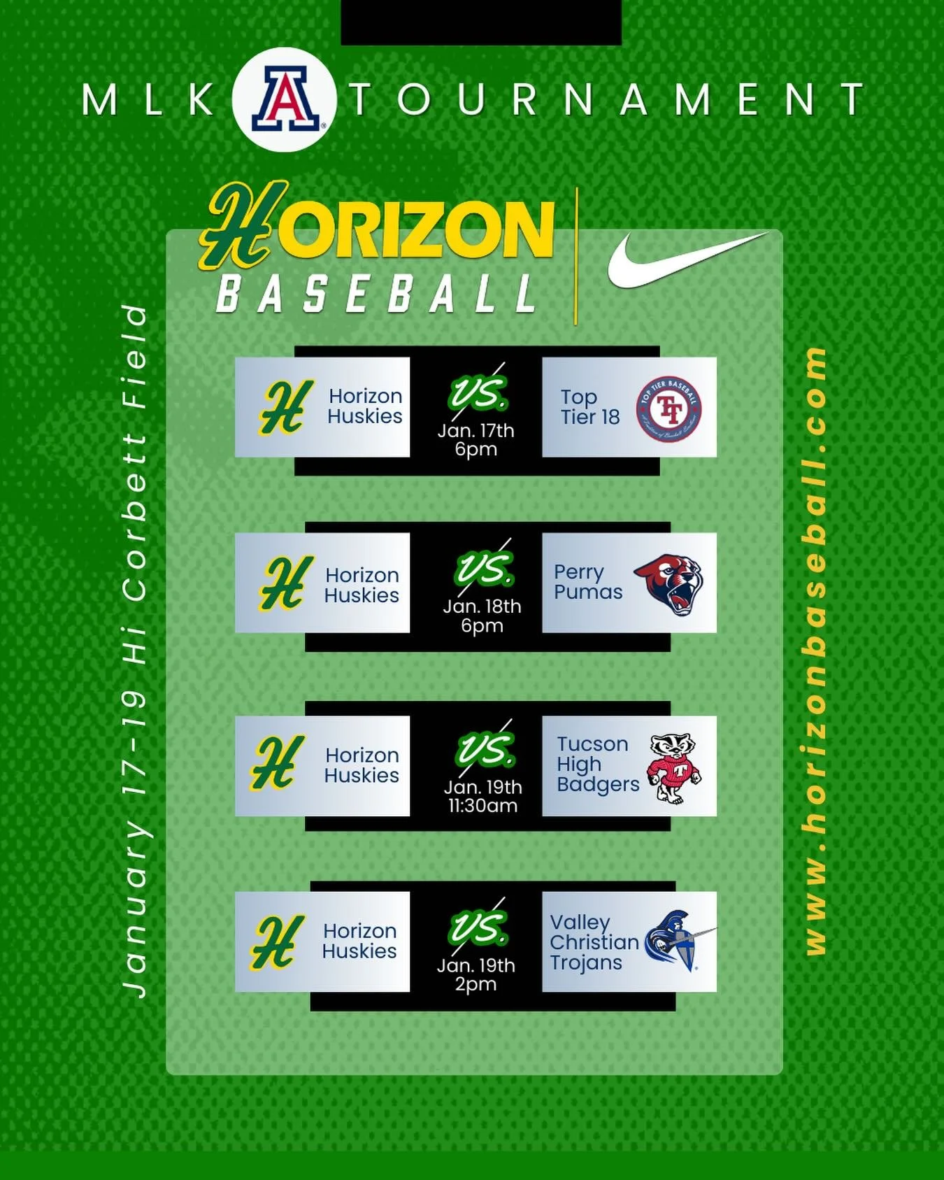 @husky_baseball_  is back in action for the @arizonabaseball Pre-Season MLK Weekend Tournament&hellip; January 17-19 at Hi-Corbett Field in Tucson Az! Lets Go!