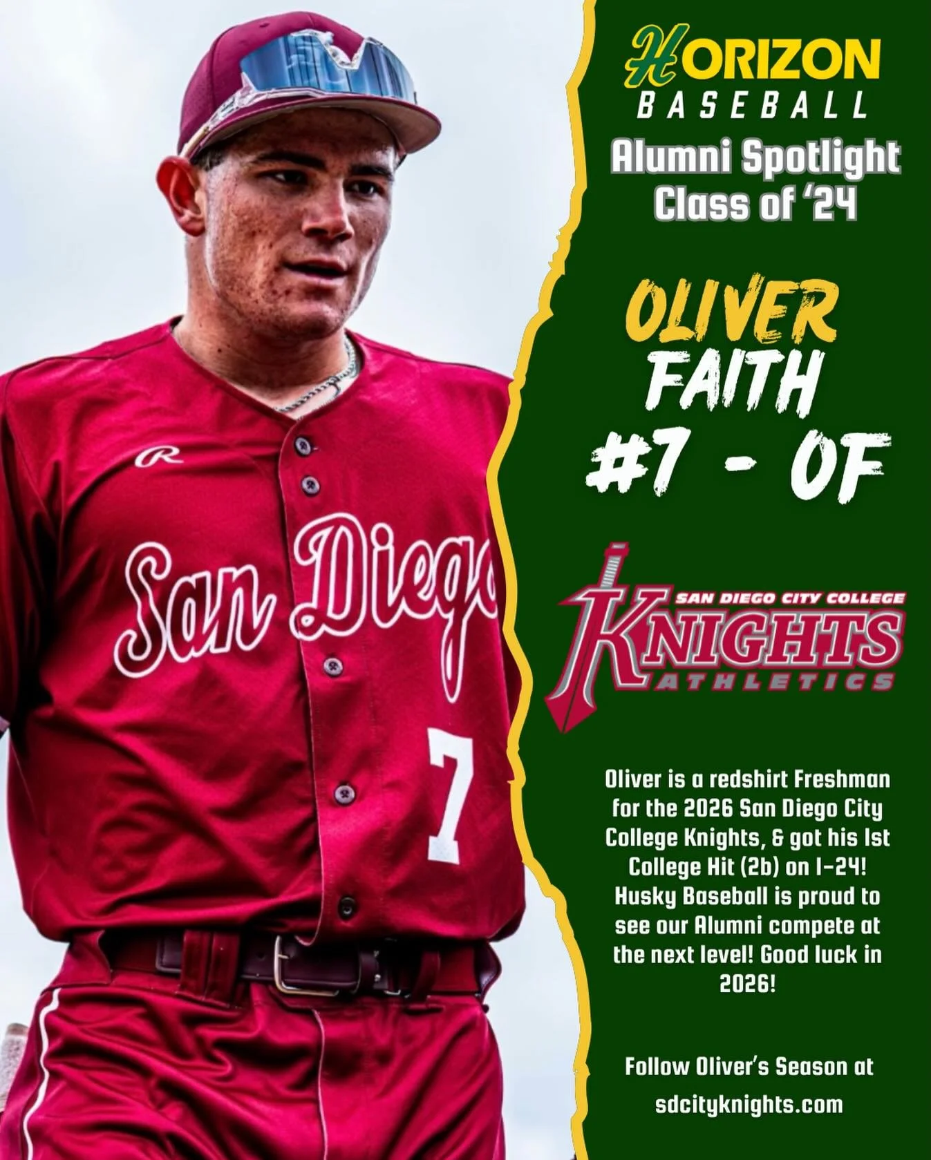 Thursday in AZ in February means its time for the Waste Management Open, and it also means our spotlight of @husky_baseball_ Alums on their College Baseball Journey continues! Today we take a look at former Husky @oliverfaithh (c/o &ldquo;24)! After 