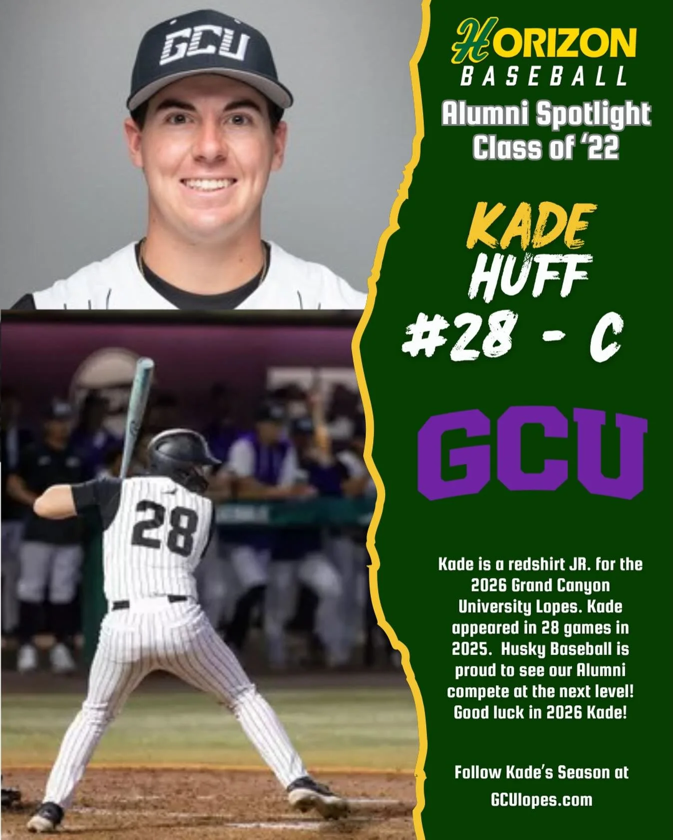 Happy Friday Husky Nation&hellip; its time to continue our spotlight of @husky_baseball_ Alums on their College Baseball Journey! Today we take a look at former Husky @kadeh7 (c/o &lsquo;22)! After transferring from U of A Baseball in 2024, Kade is e