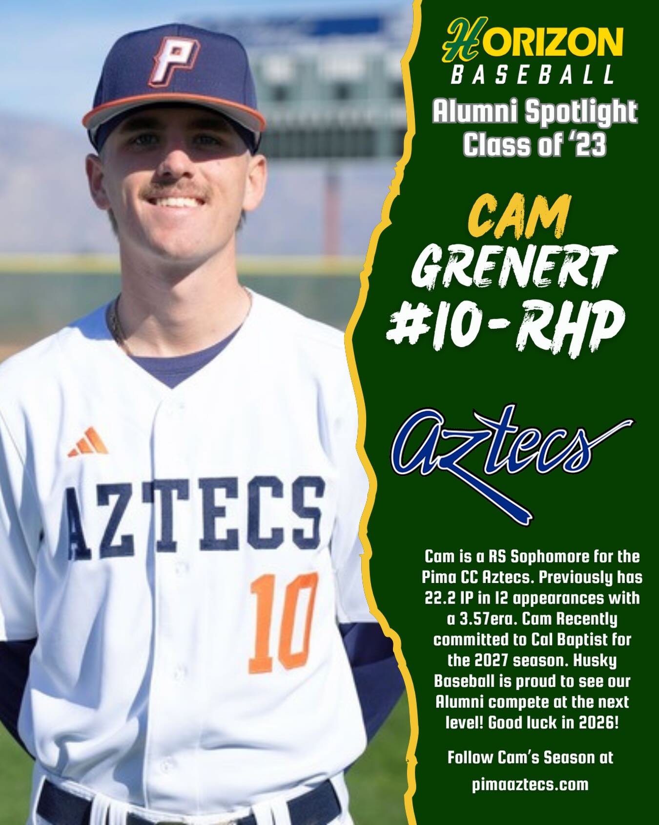 Welcome to Thursday in Husky Nation! Our adventure continues with todays spotlight of @husky_baseball_ Alums on their College Baseball ⚾️ Journey! Today we take a look at former Husky  @cam_grenert (c/o &lsquo;23)! Cam is currently playing in his RS 