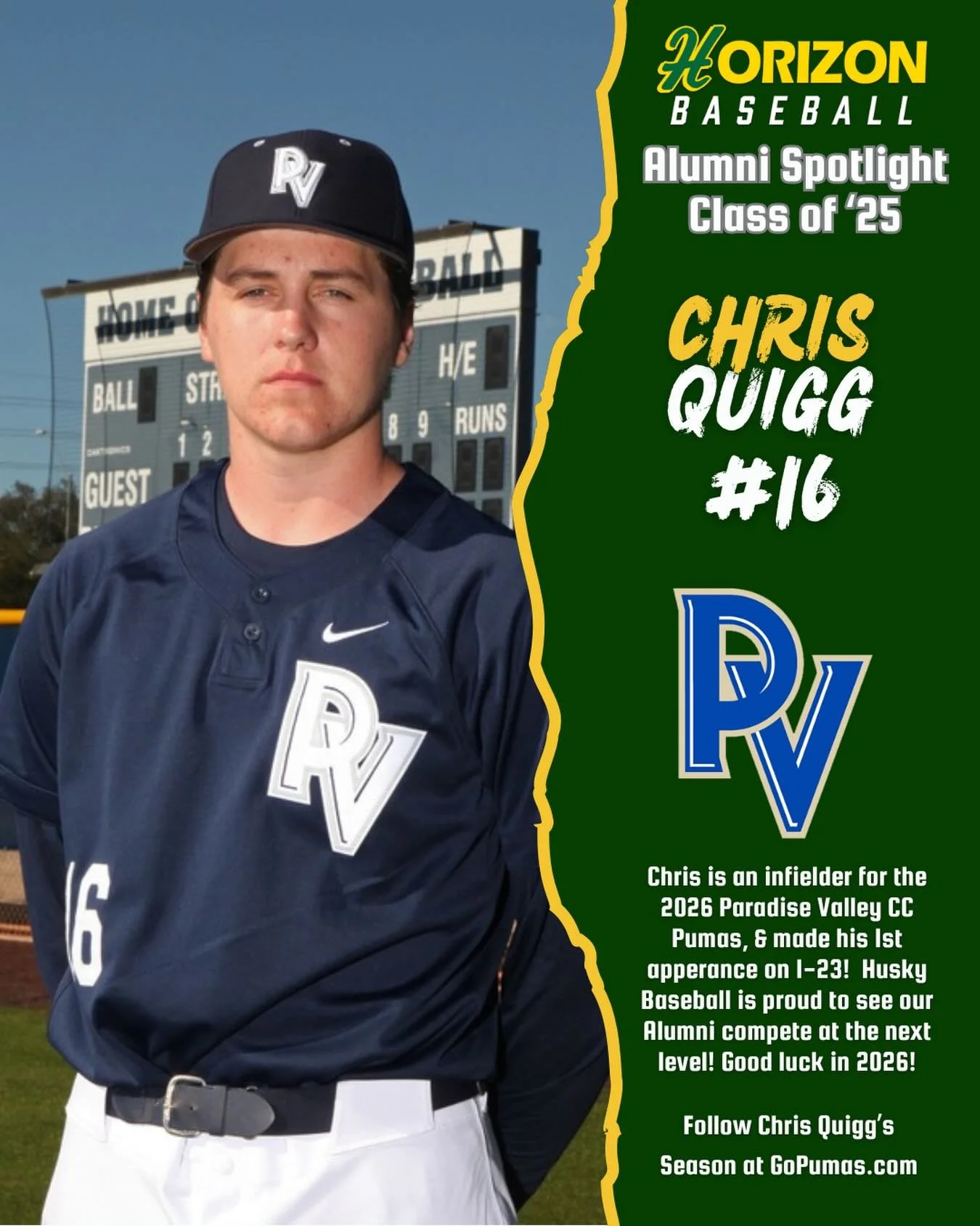 Happy Tuesday Husky Nation! Today marks our last &ldquo;college spotlight&rdquo; of 24 former huskies on their baseball journey! (if we missed anyone, please let us know!!) next week. We will take a look at a few of our professional huskies still get