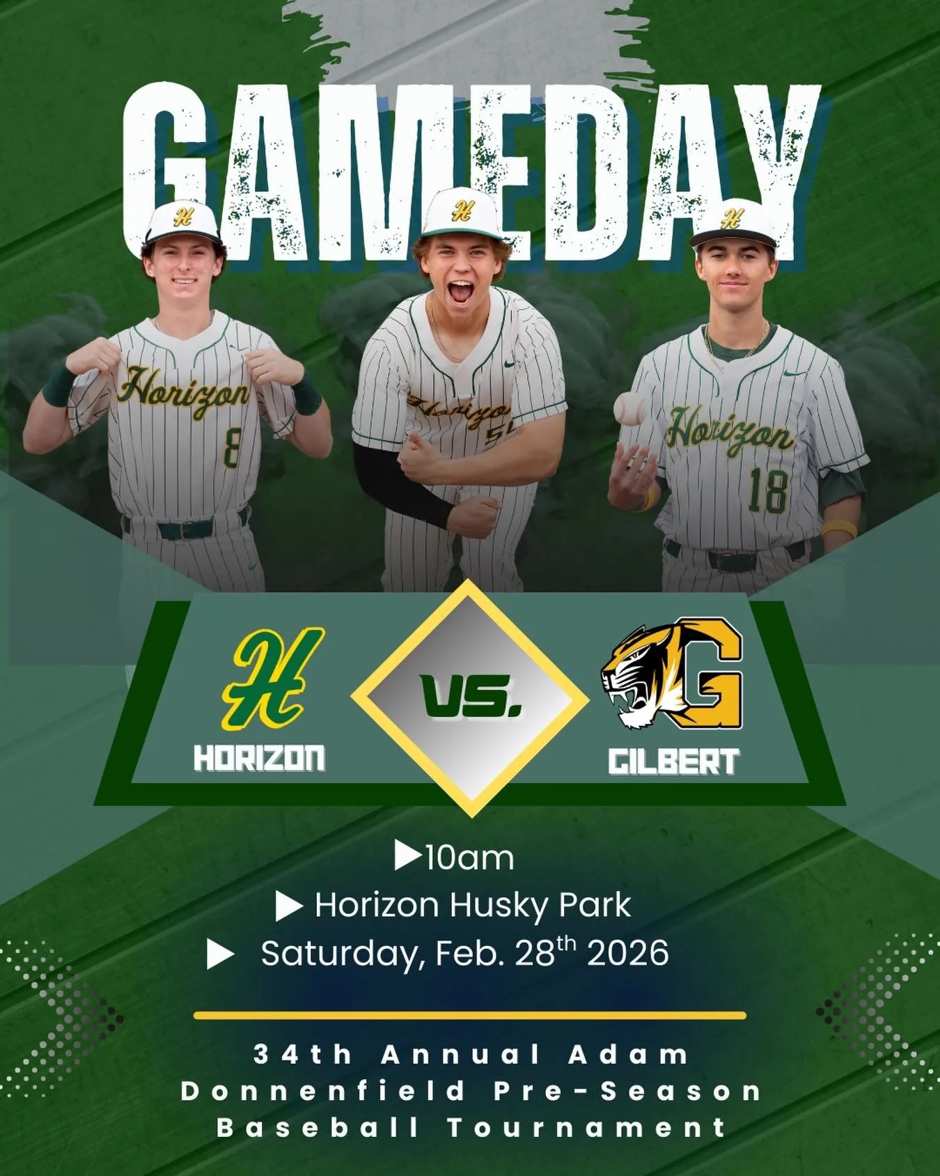 Lets get Husky Nation out to the park today to cheer on the boys coming off a big win vs CDO! See u at 10am vs Gilbert HS!