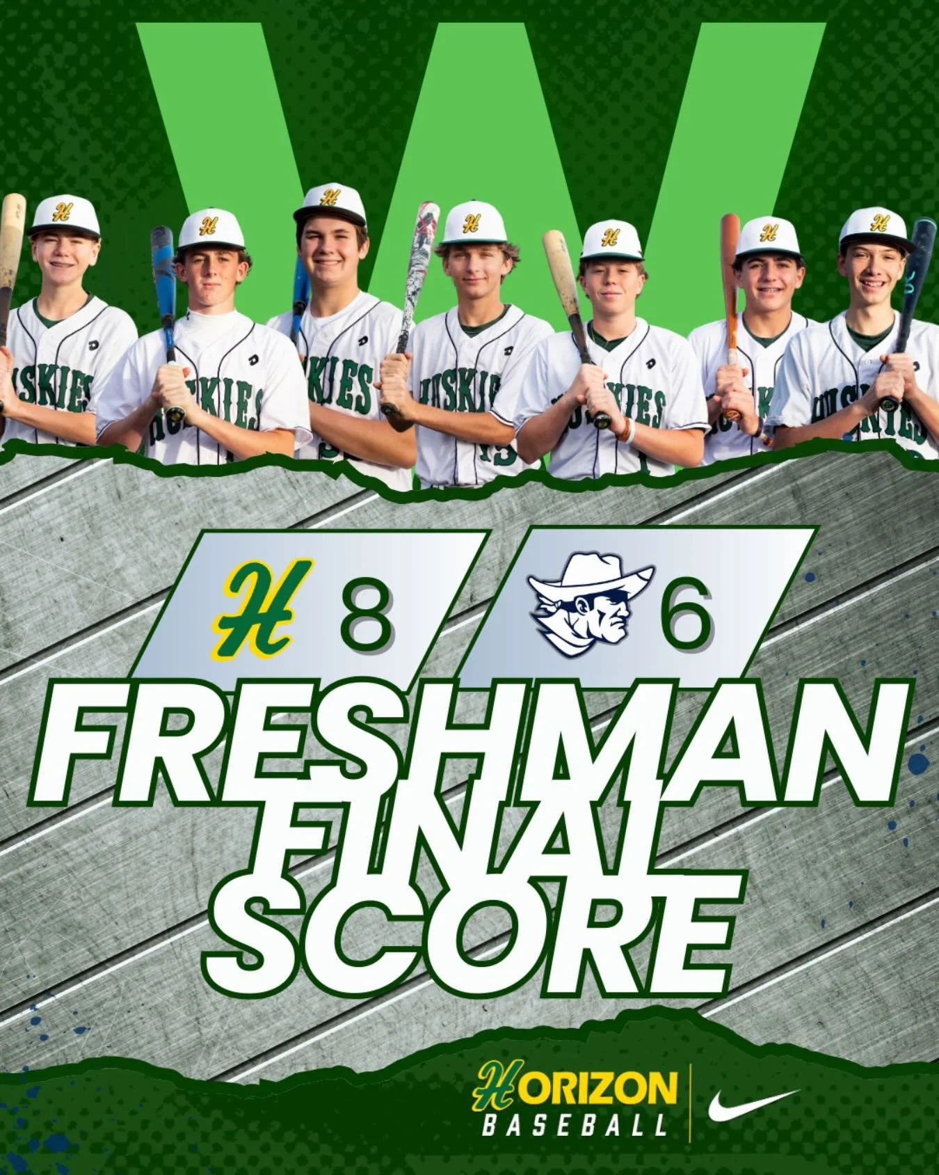Horizon Freshman Huskies bested Pinnacle Freshman Pioneers 8-6 on Friday at Pinnacle High School.

Pinnacle Freshman Pioneers got on the board in the bottom of the first inning after Trevor Conway singled down the left field line, and Horizon Freshma