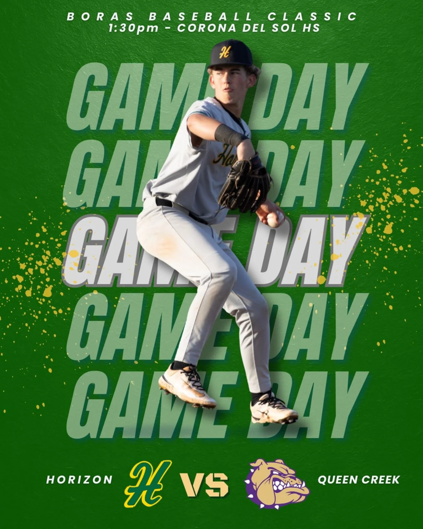 Game 1 today in the Boras Classic as your Horizon Huskies take on the 6A Queen Creek Bulldogs - 1:30pm @ Corona Del Sol Hs&hellip; Good luck Boys!