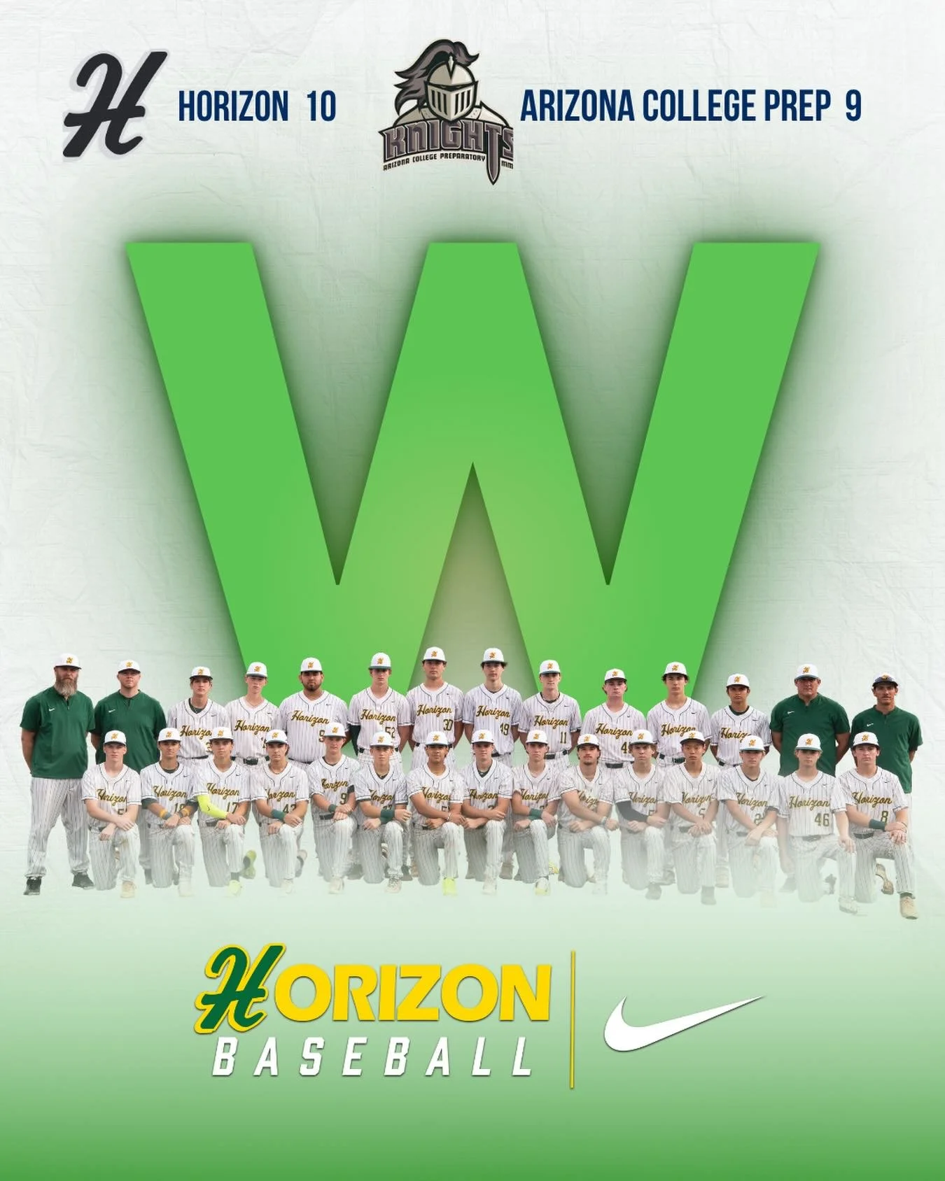 Jackson Weber hit two home runs and drove in four as Horizon defeated Arizona College Prep Varsity Knights 10-9 on Wednesday at Arizona College Prep High School. Weber homered in the fifth and fourth innings.

Horizon Varsity Huskies came back to win