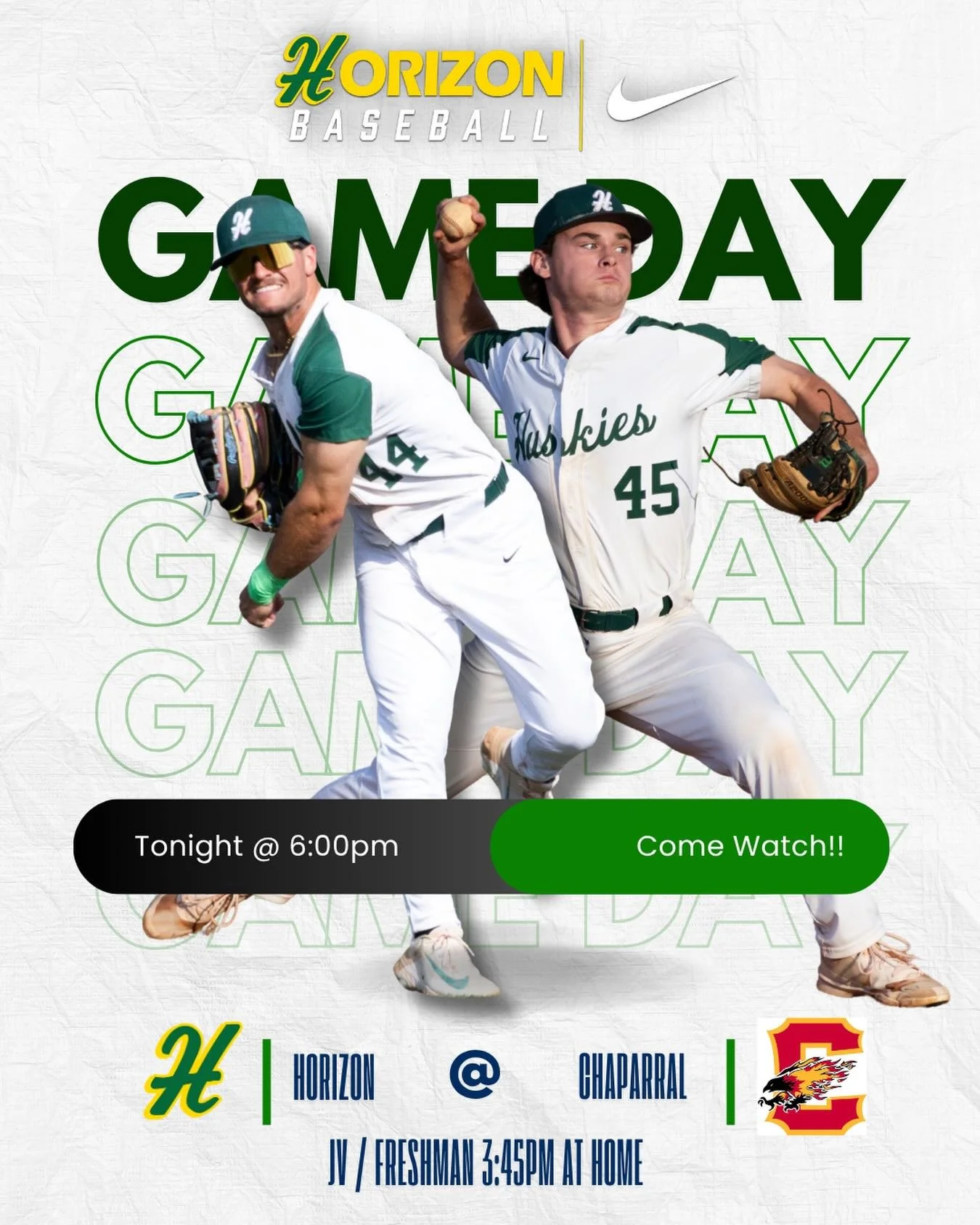 Happy Tuesday! Huskys back in action tonight @ Chaparral at 6pm in a big region game! Jv/Frosh will be at home starting at 3:45pm! Good luck to all levels 💪