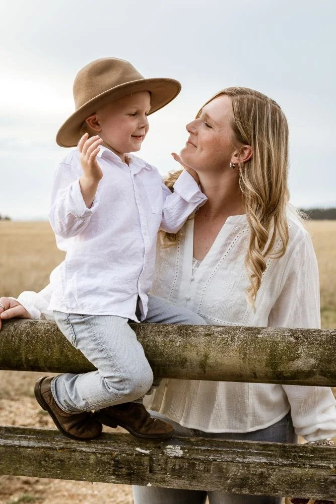 family photo of mother and son taken by Amy Lyon in tasmania