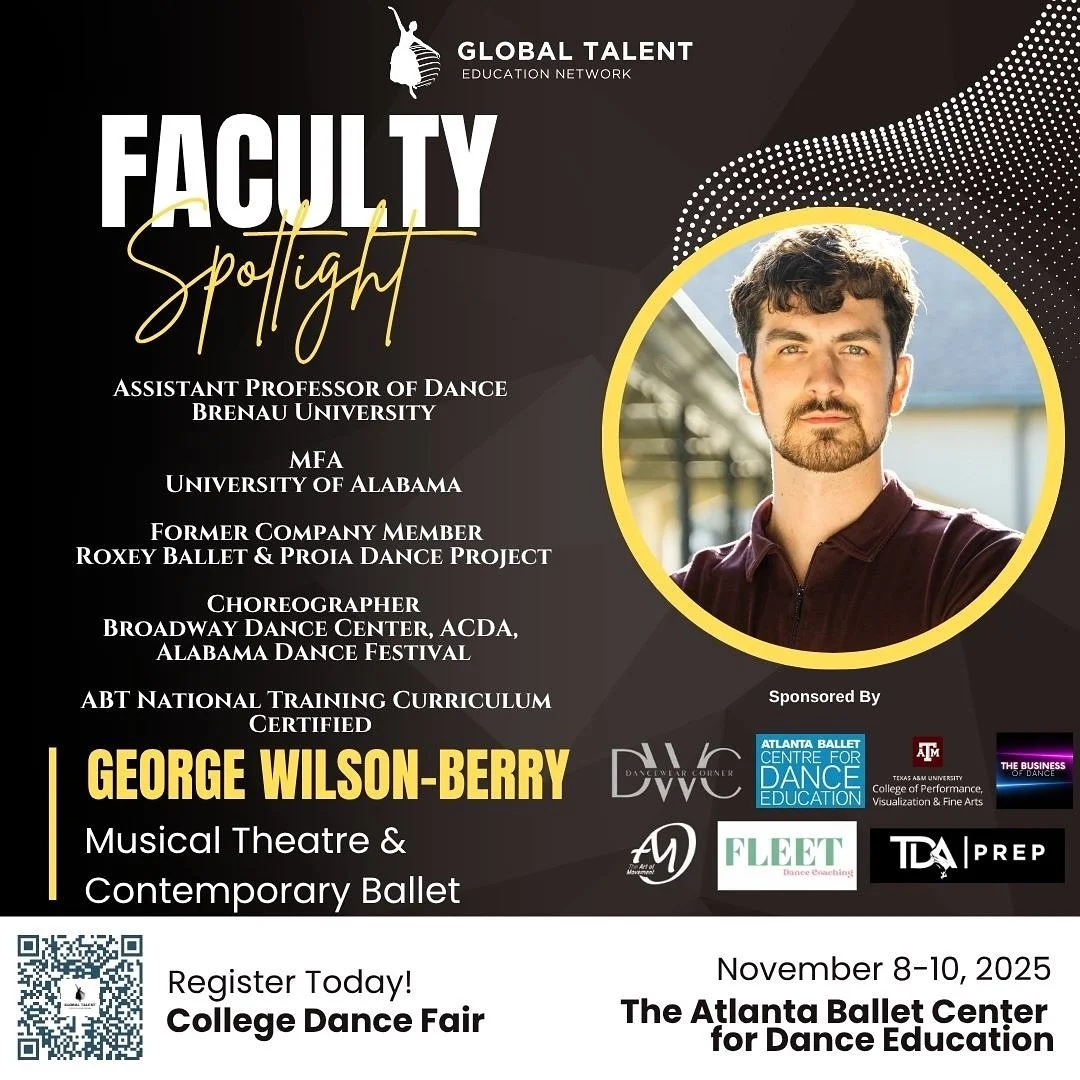 Thrilled to welcome George Wilson-Berry from Brenau University to the GTEN College &amp; Career Dance Fair for the first time! 🎭✨

A choreographer, educator, and performer, George brings a unique blend of classical ballet and musical-theatre experti