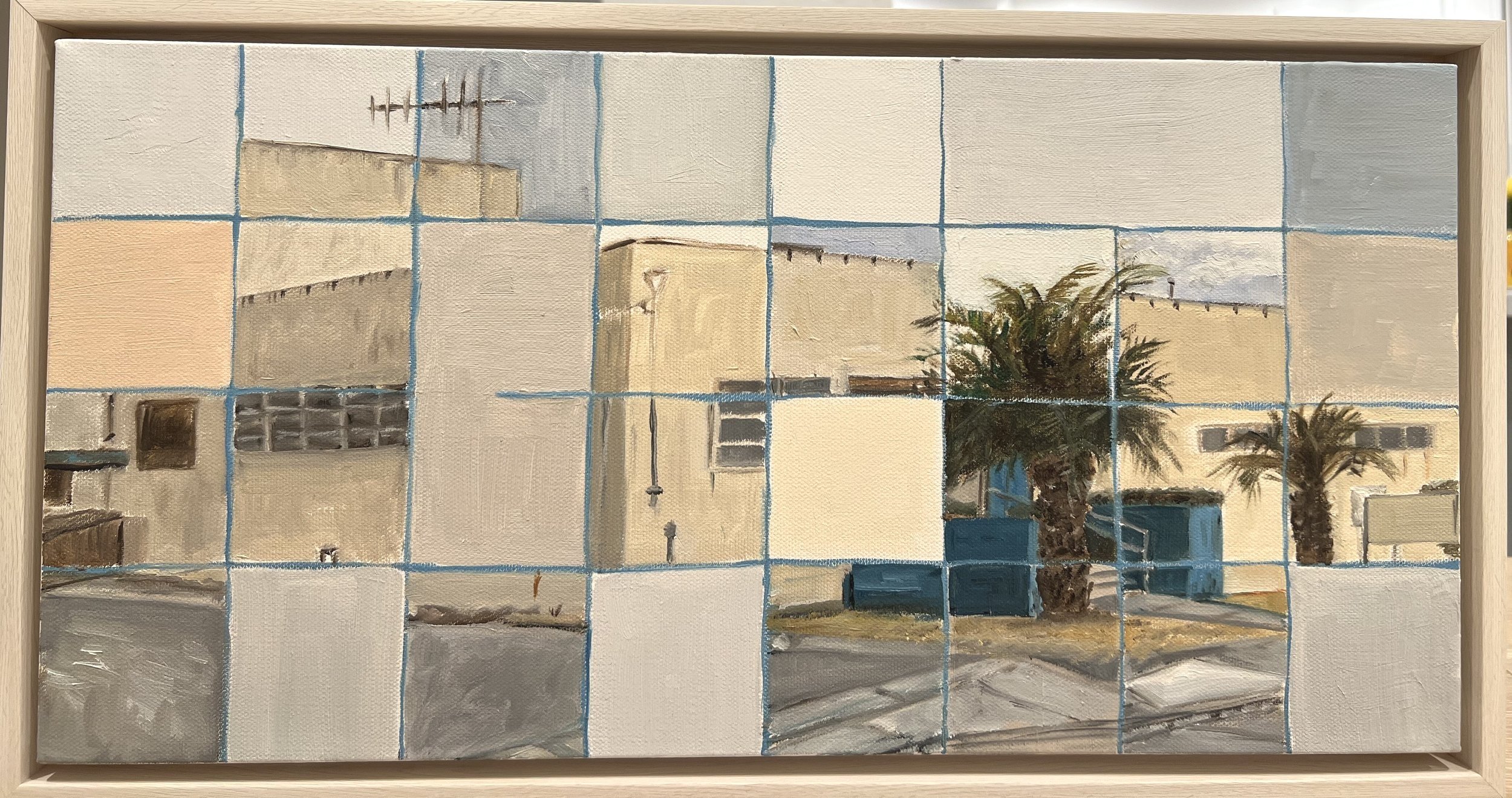 Palm House : Oil on Canvas - 12" x 20" in floating frame