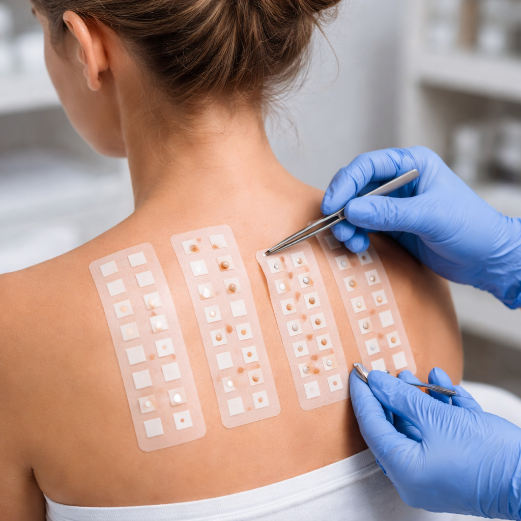 Patch test applied to back