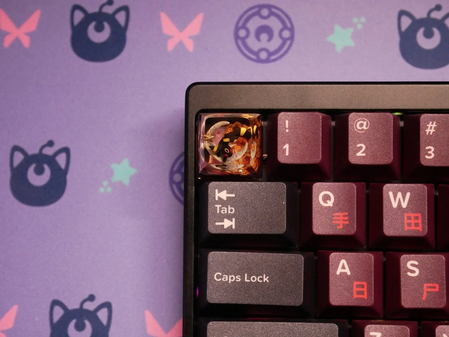 This Umbreon keycap from S Craft is one of my favorites. The profile is a little high, but the colors match perfectly with my keycaps. 

Tags:

#mechanicalkeyboard #cutesetup #desksetup #setupgamer #setupinspiration #desksetup #deskgoals #deskspace #