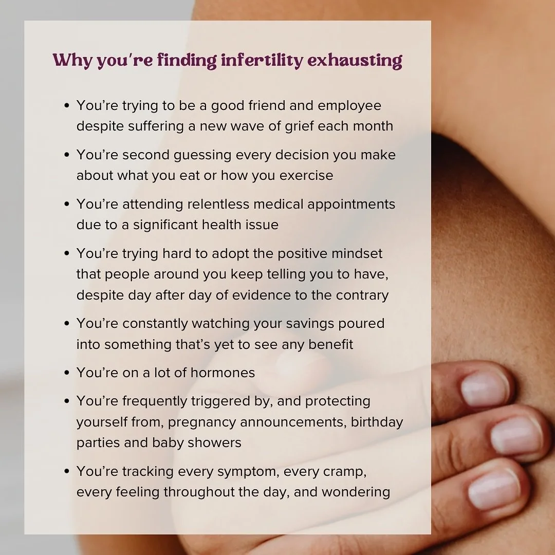 Why you&rsquo;re finding your infertility journey exhausting

You&rsquo;re trying to be a good friend and employee despite suffering a new wave of grief each month

You&rsquo;re second guessing every decision you make about what you eat or how you ex