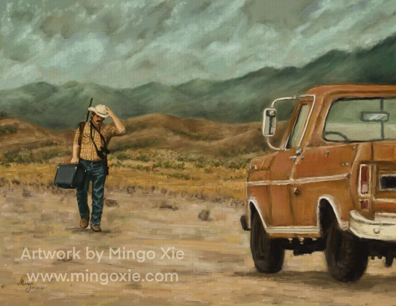 No Country for Old Men Josh Brolin Painting 