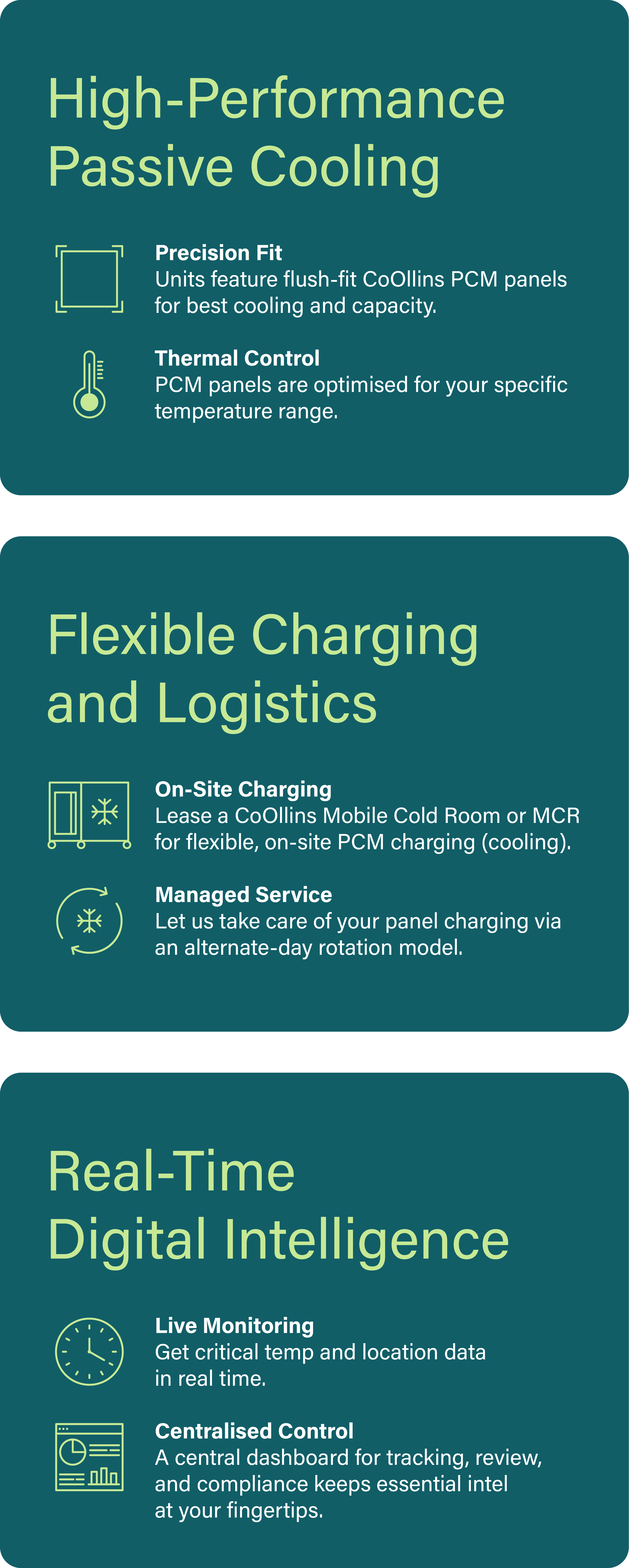 High-Performance Passive Cooling using Phase Change Materials (PCM) through managed service.