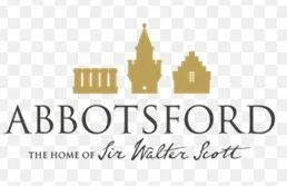 Logo for Abbottsford featuring silhouettes of historic buildings and text 'The Home of Sir Walter Scott'.