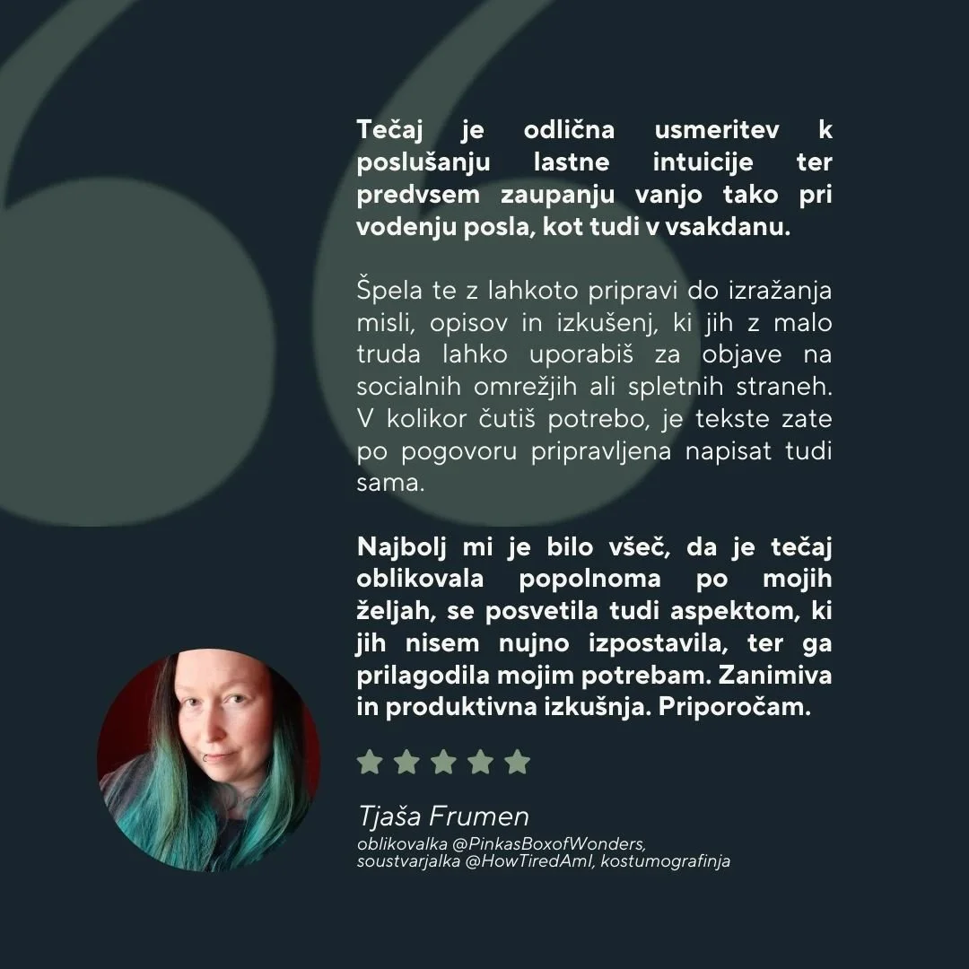 Mnenja zadovoljnih strank ✨️

@tjasafrumen je ena izmed najbolj zanimivih strank, kar sem jih imela, ker njene ideje in kreativnost ne poznajo meja 😅

Karkoli potrebuje&scaron; - izdela ali pa ve kje dobiti 😁💁&zwj;♀️

Njene kreacije najde&scaron; 