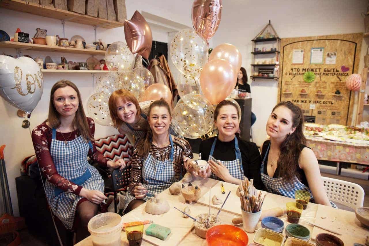 Pottery Junius Heights colorful finished pottery pieces