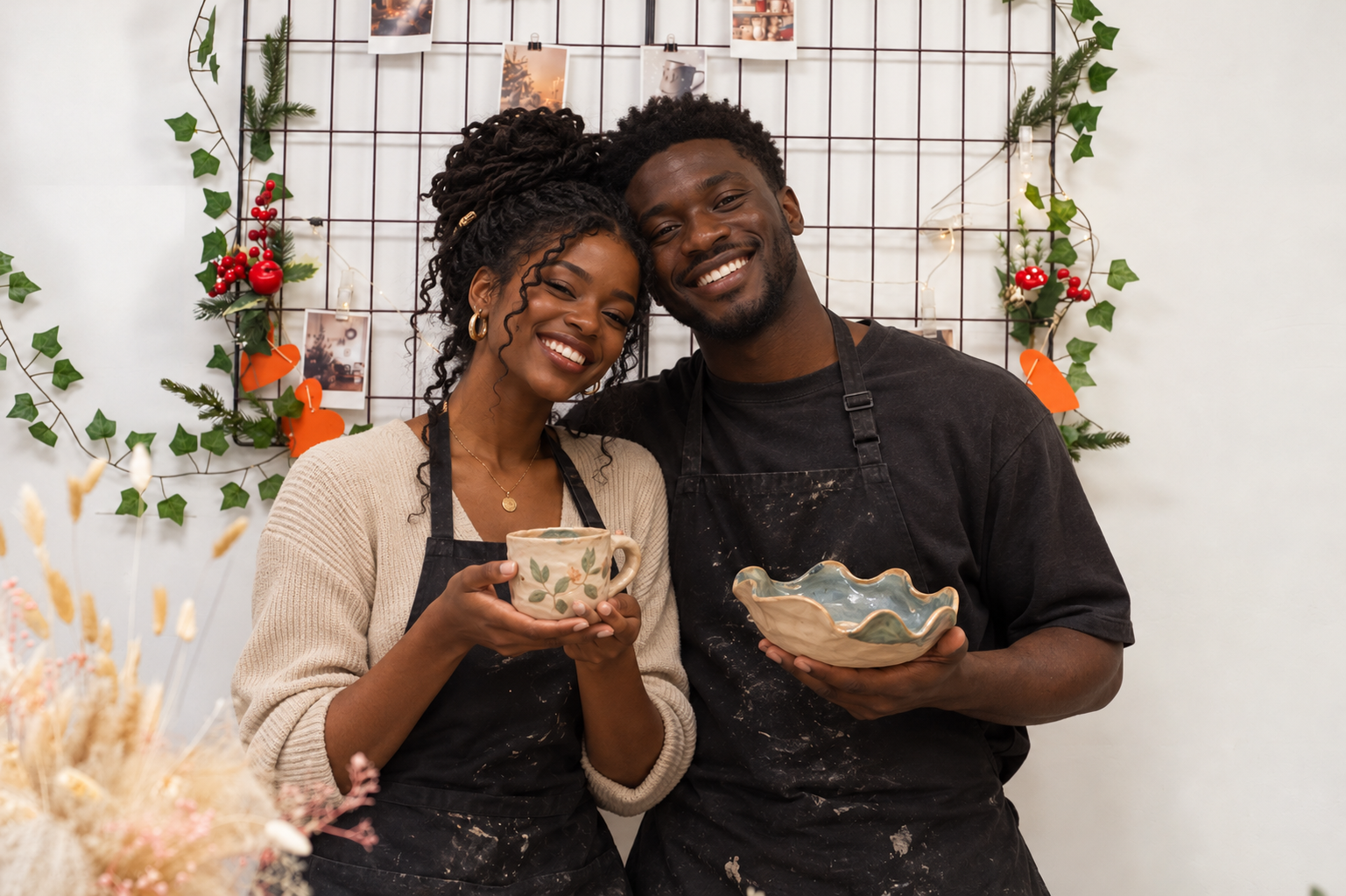 Joyful Black Ceramic Artists in Studio.png