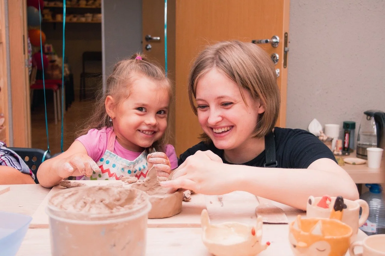 Pottery classes Bryan Place group session for kids 