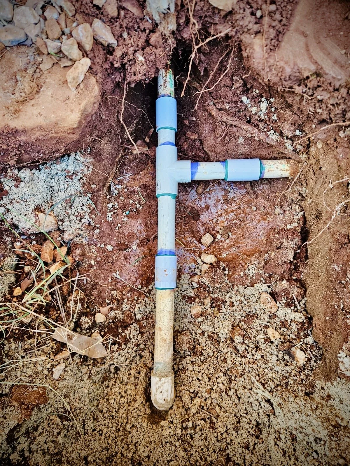 Underground pipe repair.