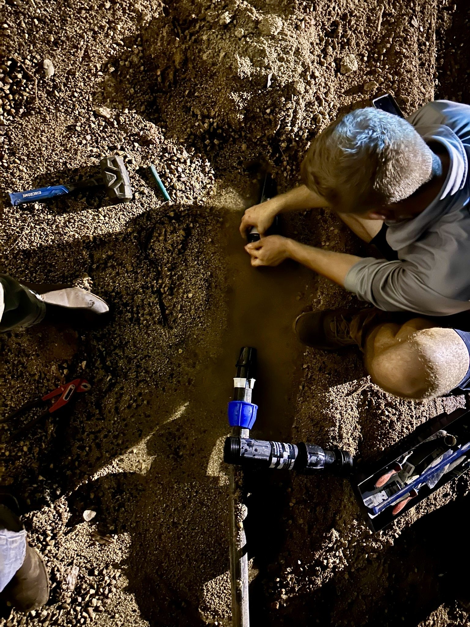 Midnight irrigation repairs