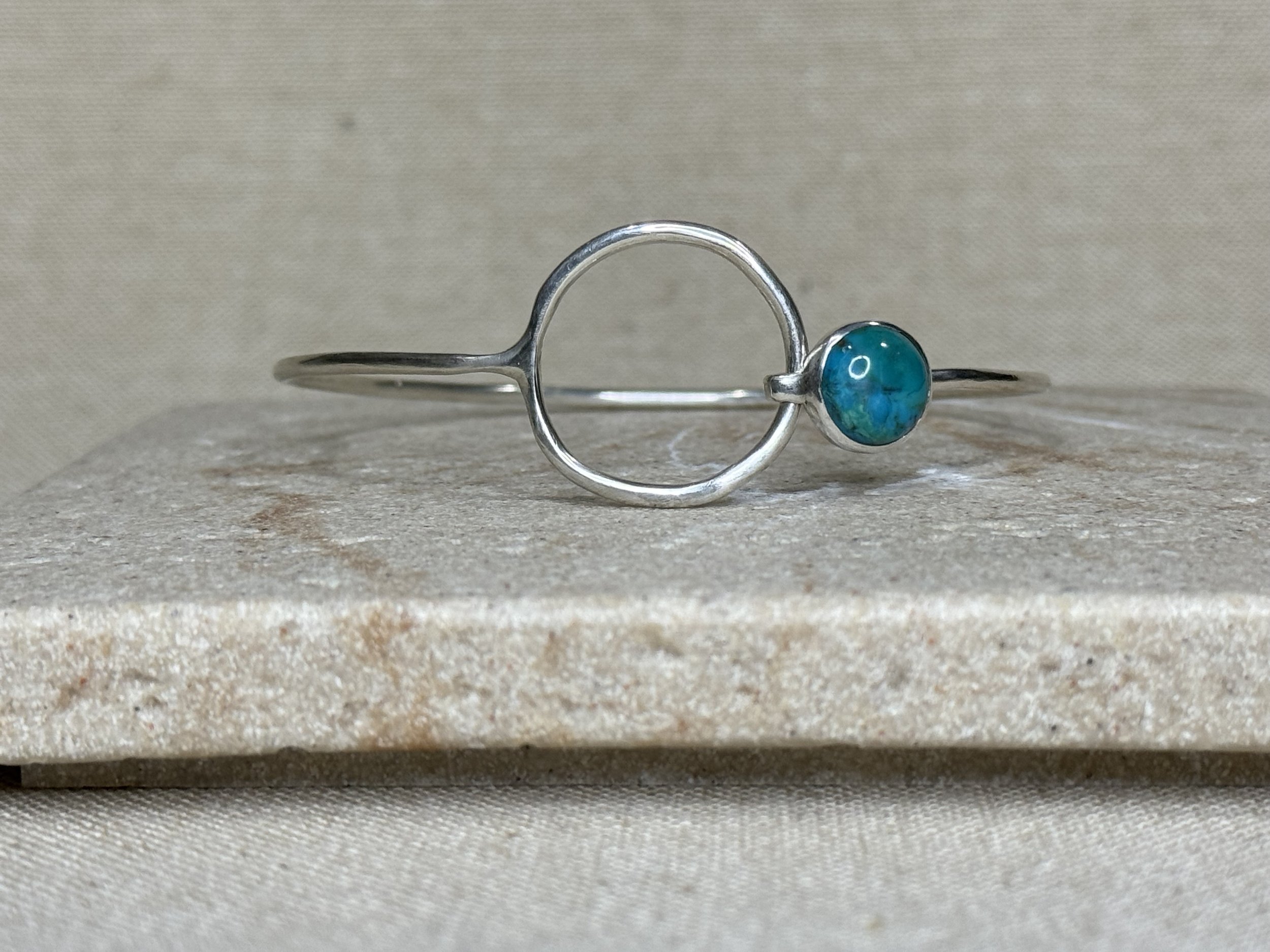 Turquoise Stone Hook/Latch Bangle