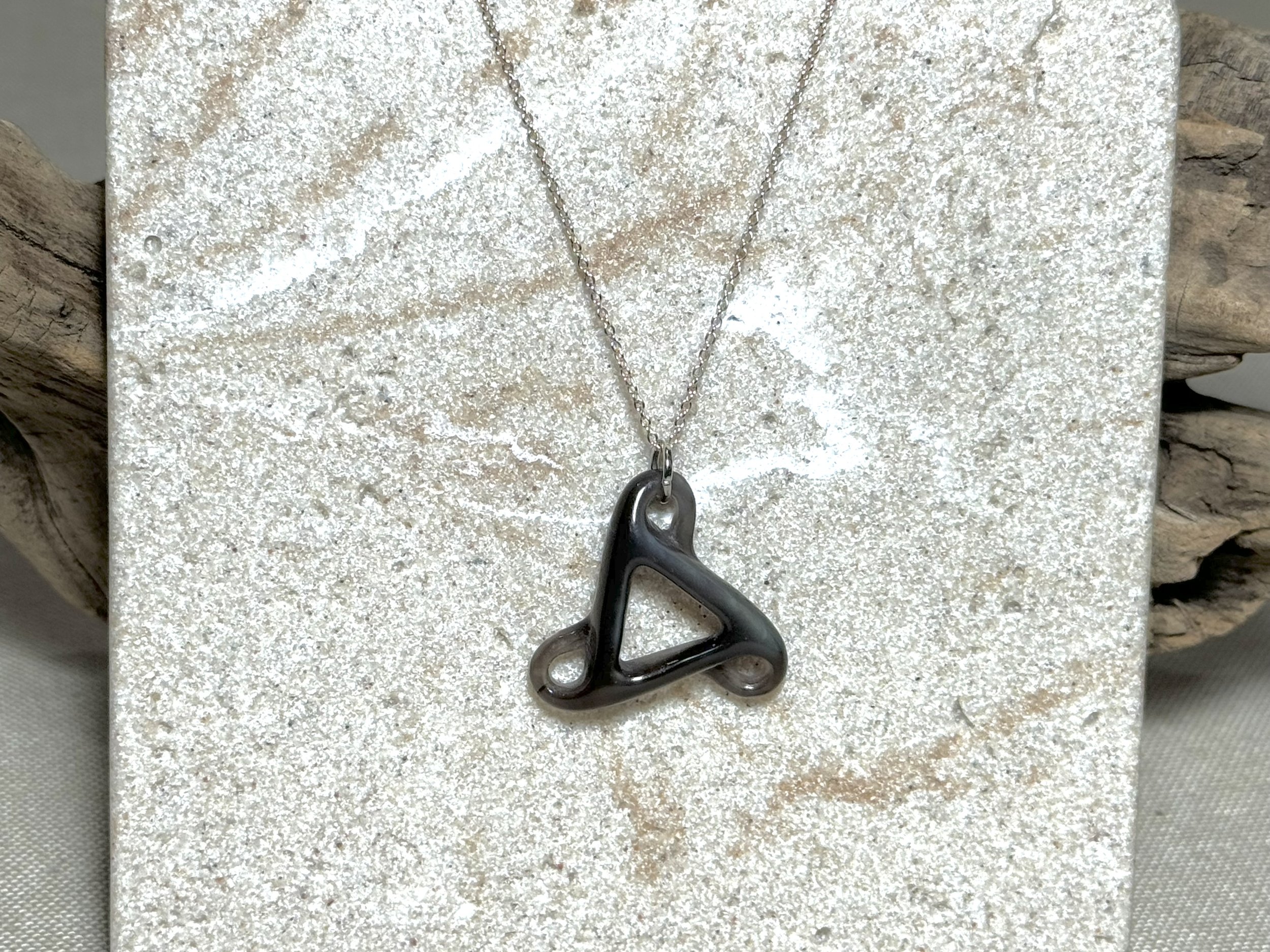 Silver Jasper Infinity Pendant