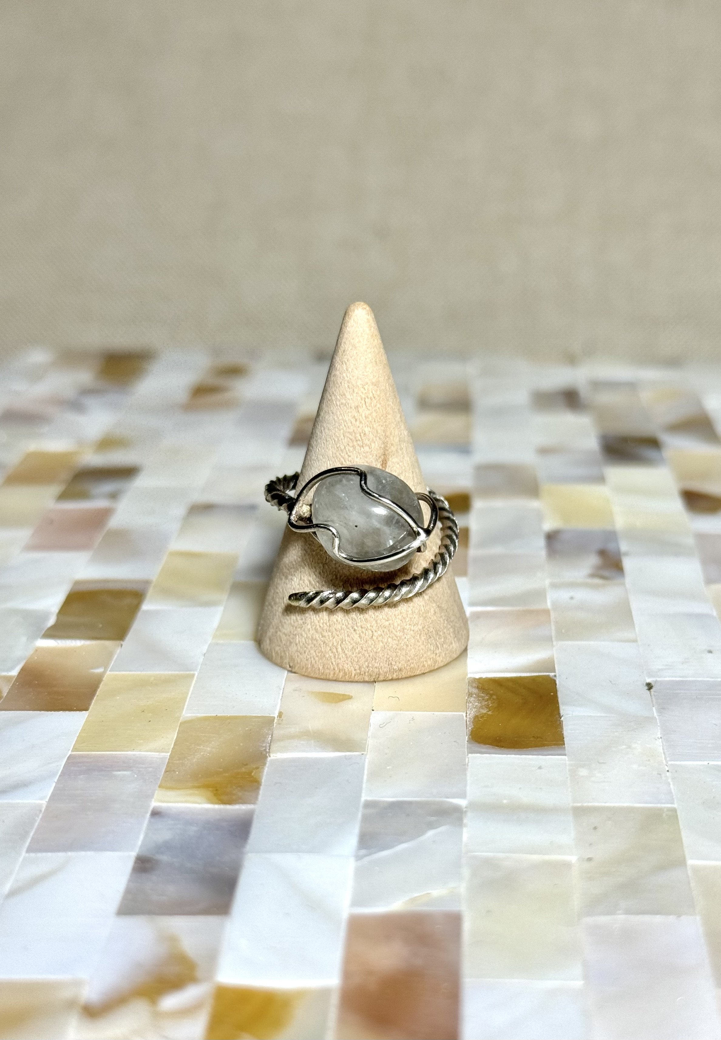 Cheese Pick Ring with Smokey Quartz stone