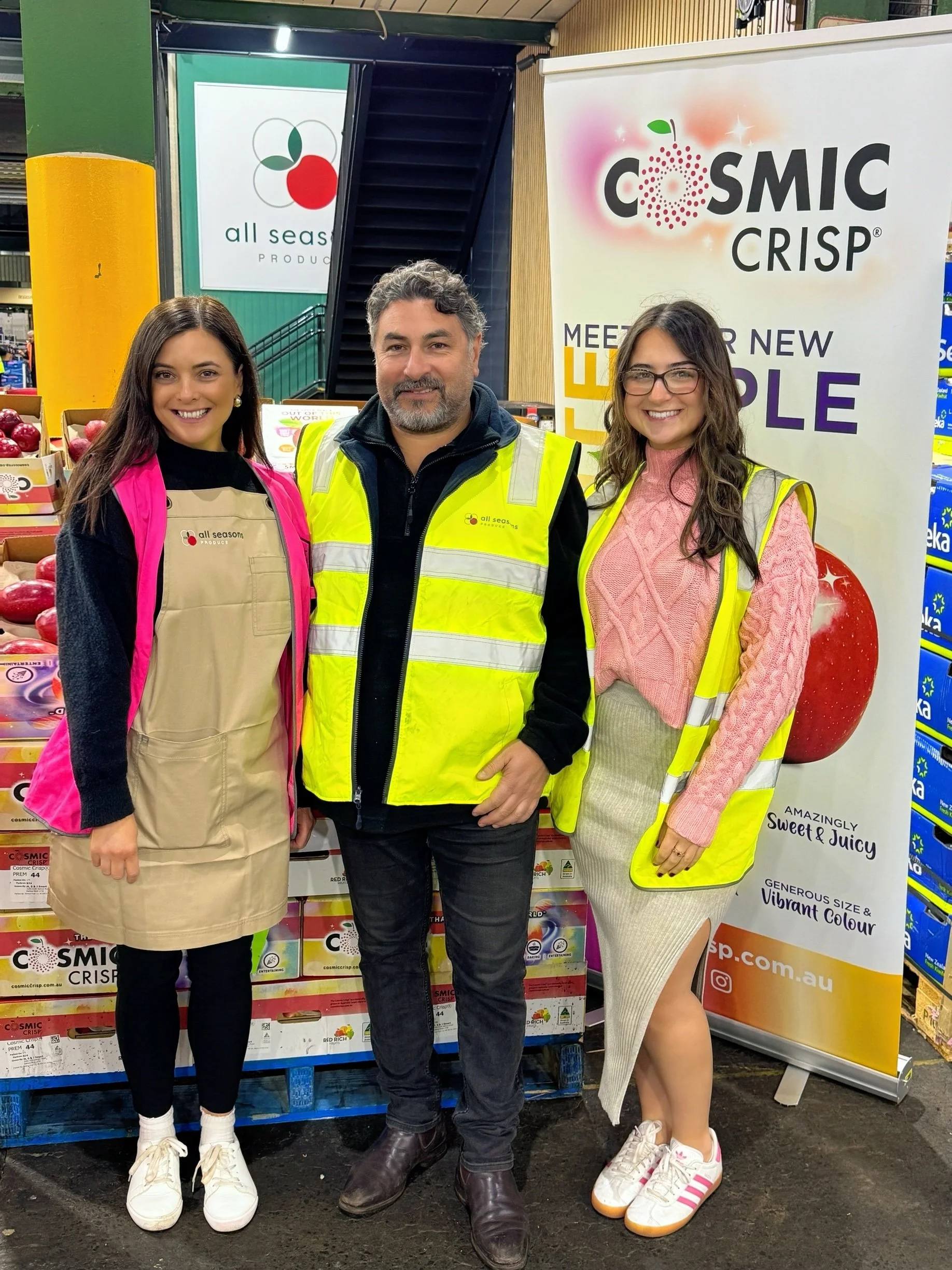 Customer engaging with fresh produce through influencer or PR-led campaign