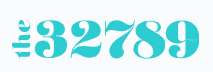 The 32789 in bright turquoise on a white background