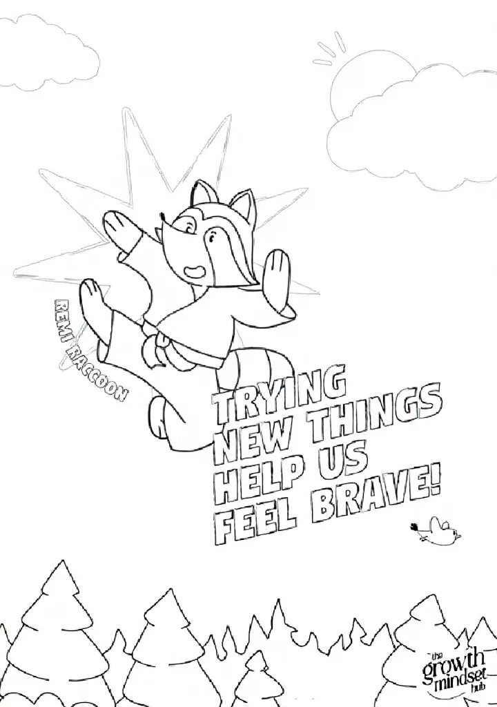 Remi Raccoon Colour-in Sheet