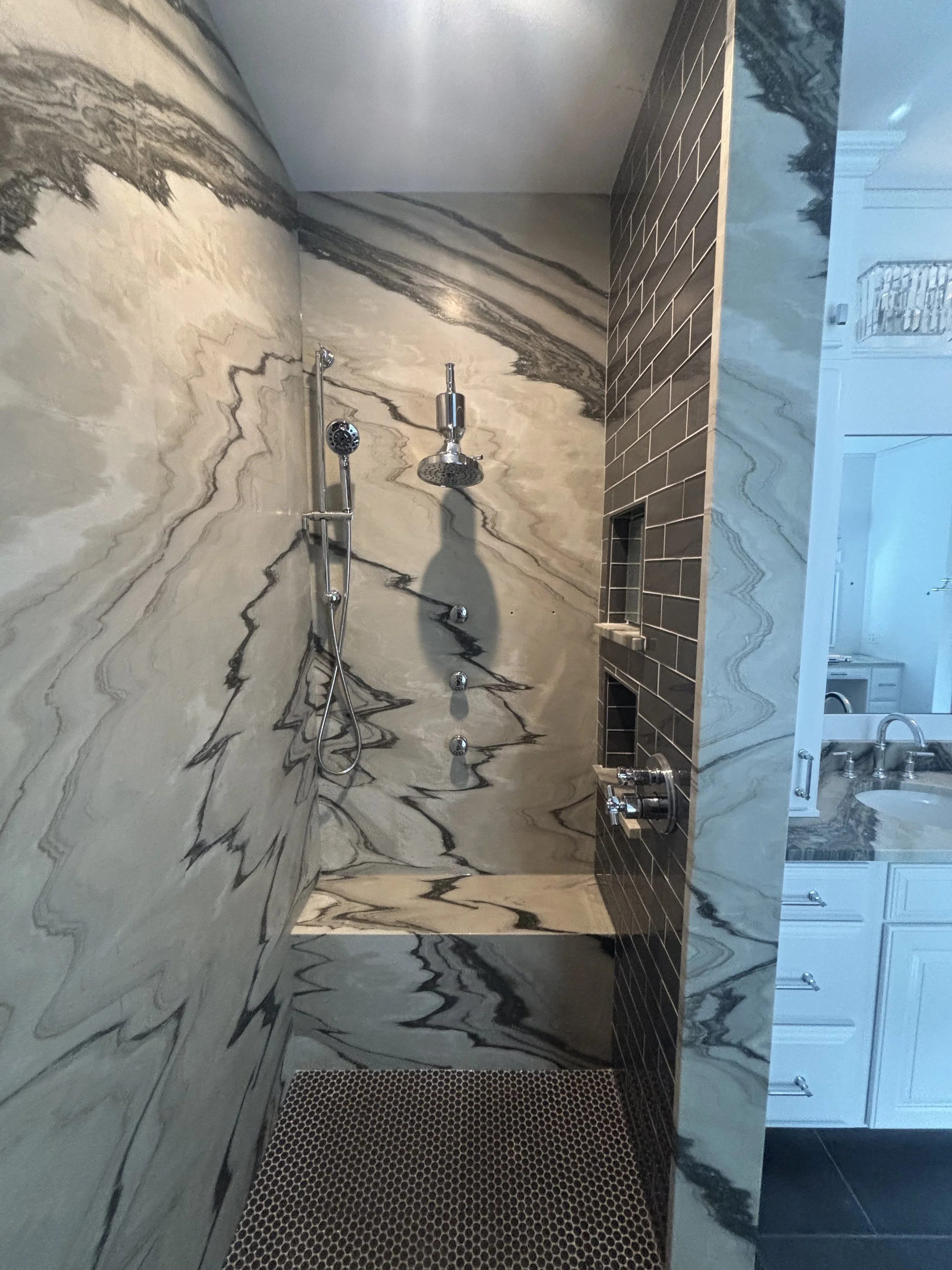 Tub-to-shower conversion and pressure-assist toilet installation in Hilliard, Ohio by RonJon Plumbing, licensed and insured plumbers specializing in bathroom remodel projects near me.