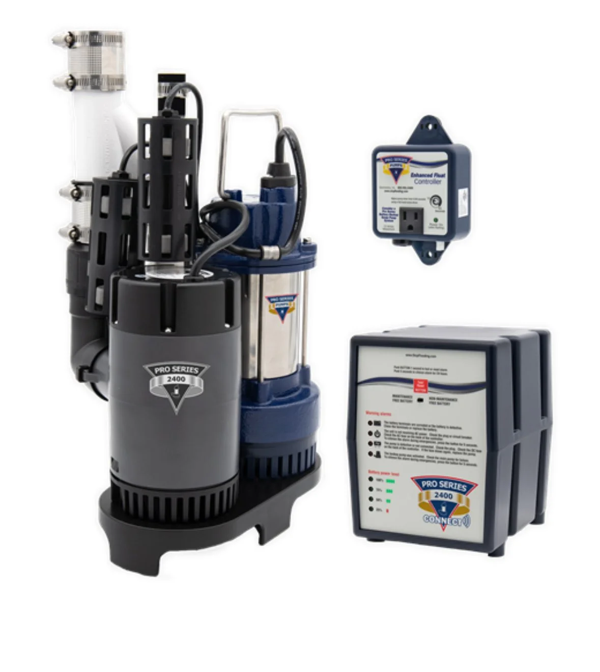 Glentronics Pro Series battery backup sump pump system installed by RonJon Plumbing in Central Ohio