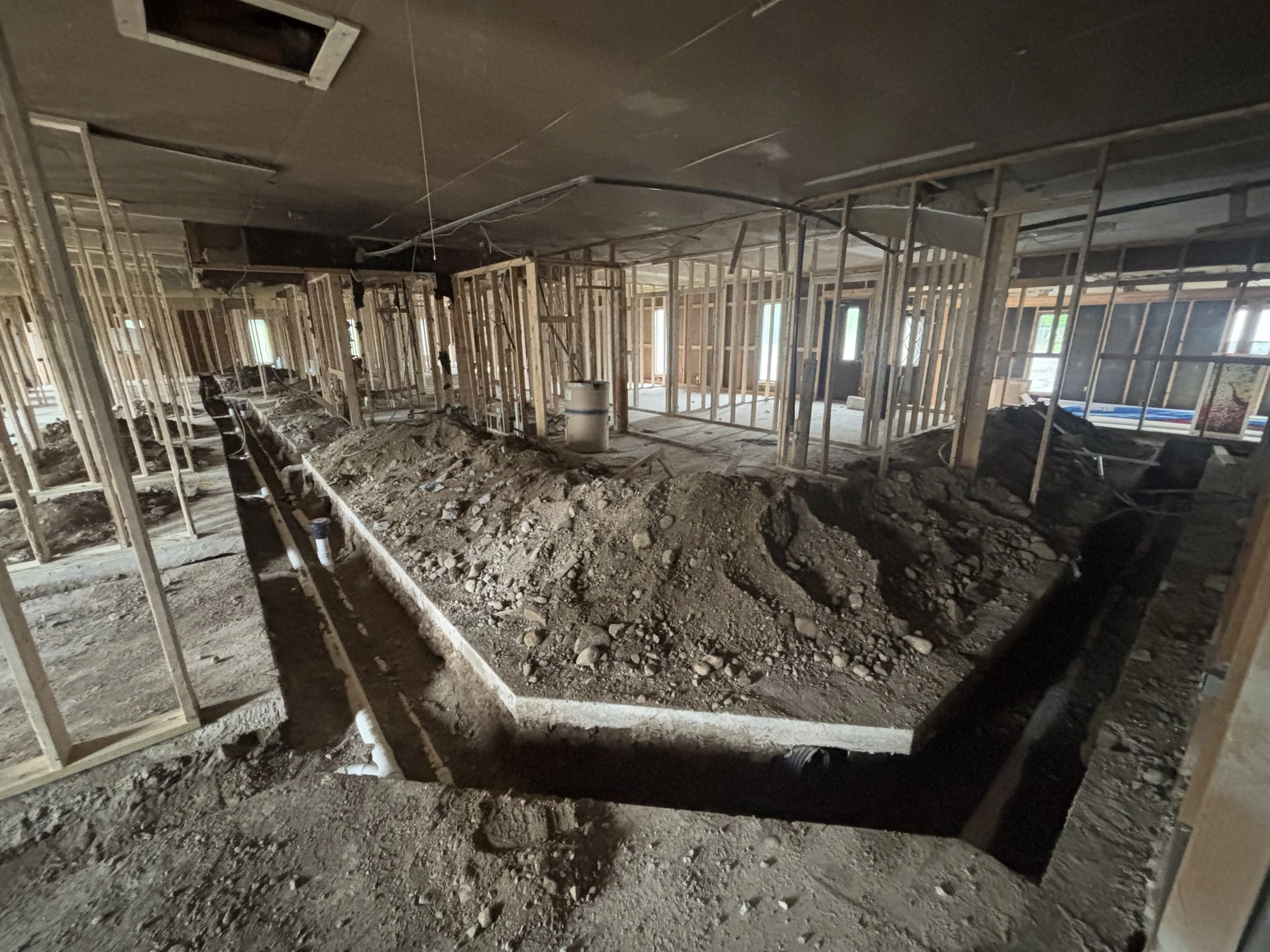 Commercial plumbing rough-in installation by RonJon Plumbing in Central Ohio