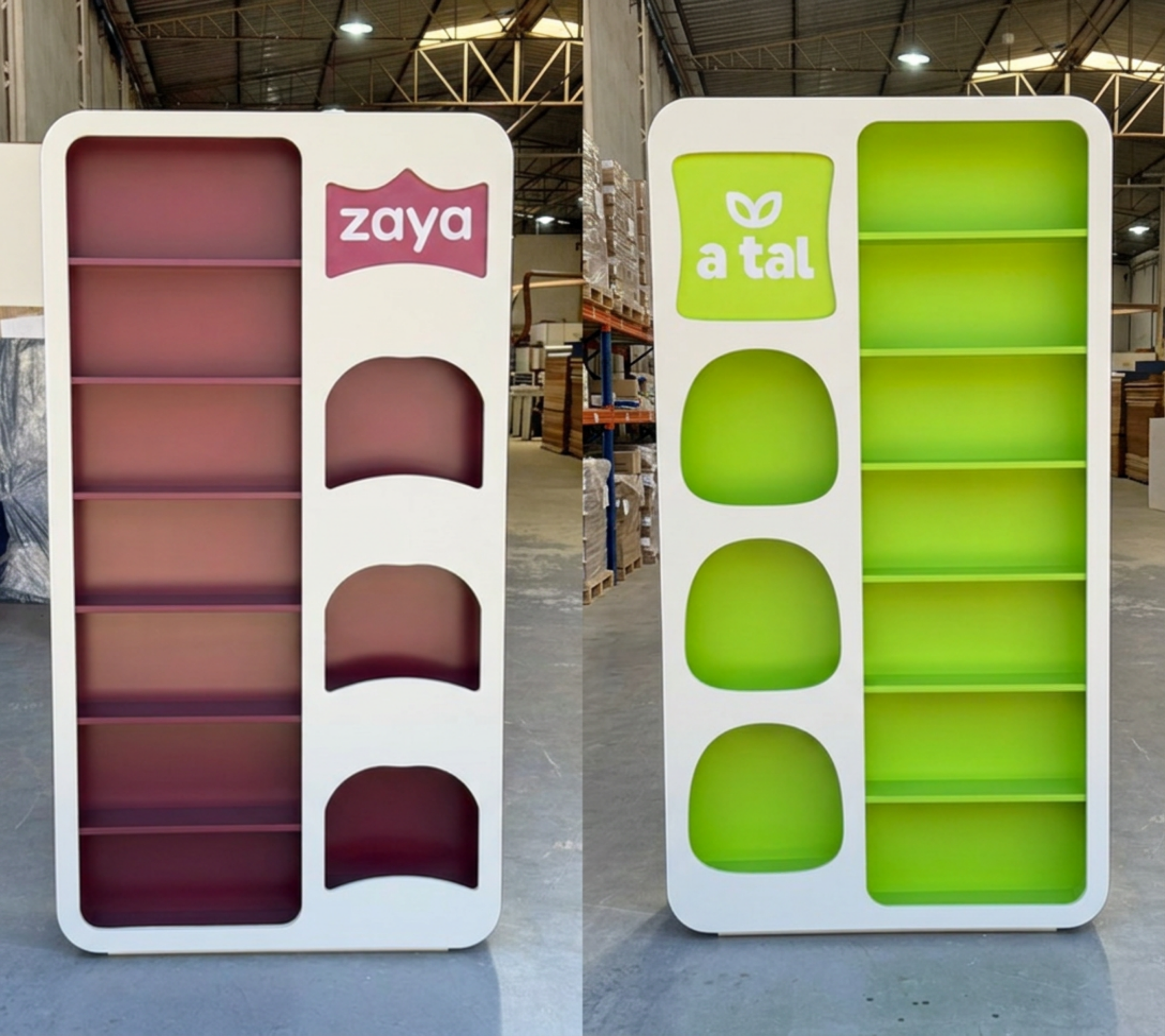 Estantes criativas para Zaya e A Tal da Castanha | Positive Company