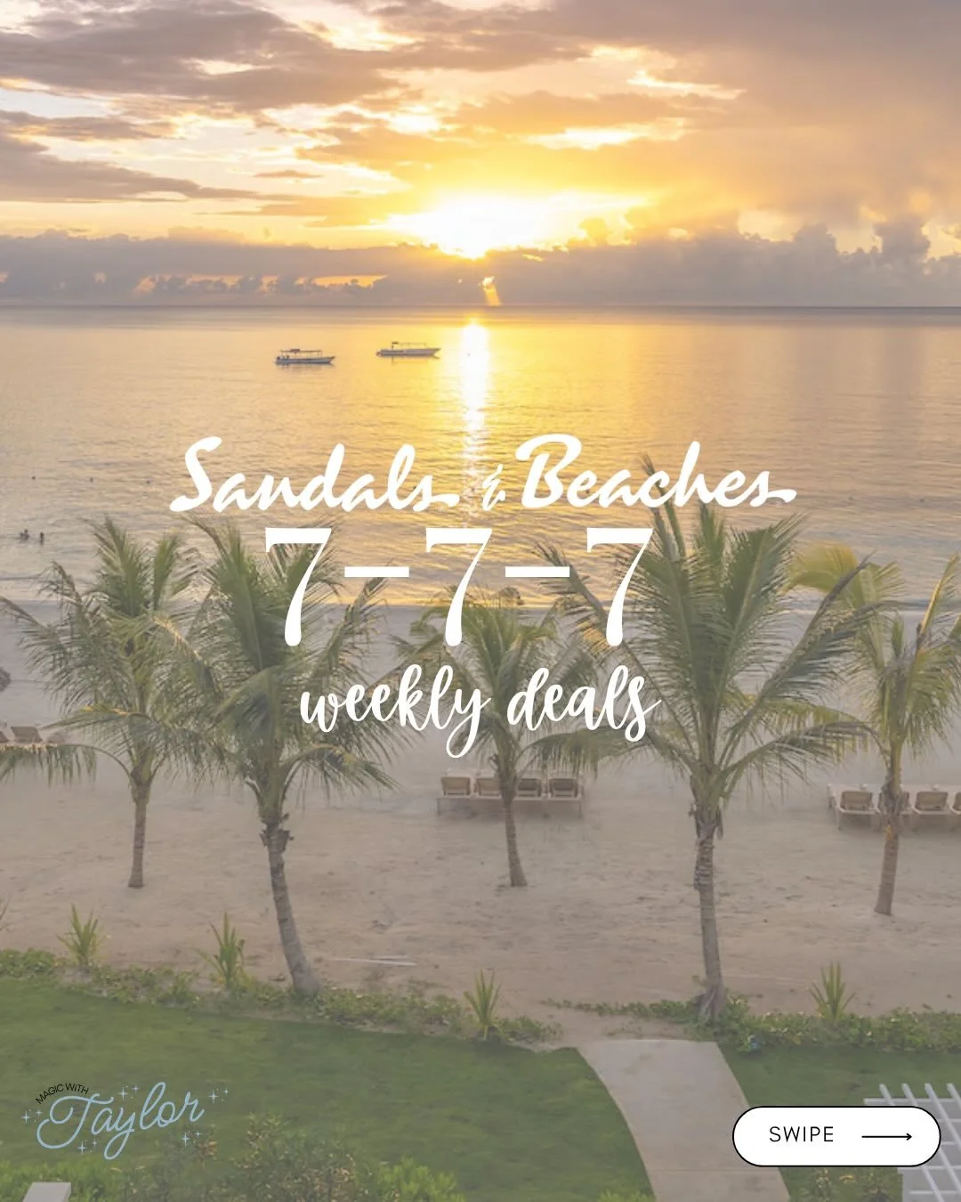 It may not be Puerto Rico, but let&rsquo;s get you somewhere sunny and tropical ☀️💗 

(Raise your hand if this song has also been stuck on a loop in your head for the last week 🙋🏼&zwj;♀️)

#sandals777 #sandalsresorts #beachesresorts #travelplanner