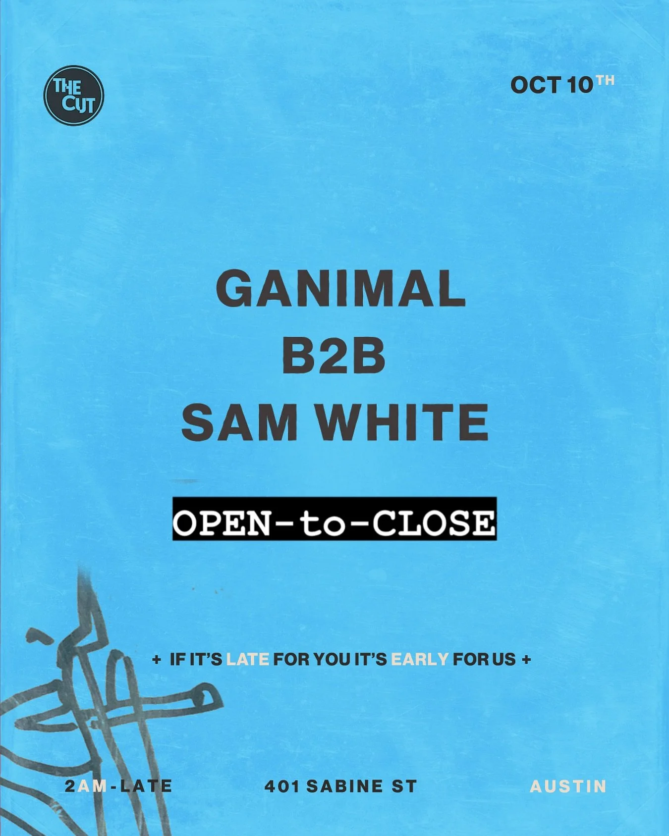 The people called. We answered.

Tomorrow night: open-to-close b2b with my ace @samsstory at @thecut.atx 

Expect a high energy club set w/ hypnotic &amp;&amp; sexy grooves to keep you movin from 2am-???

Tix on sale at the door
