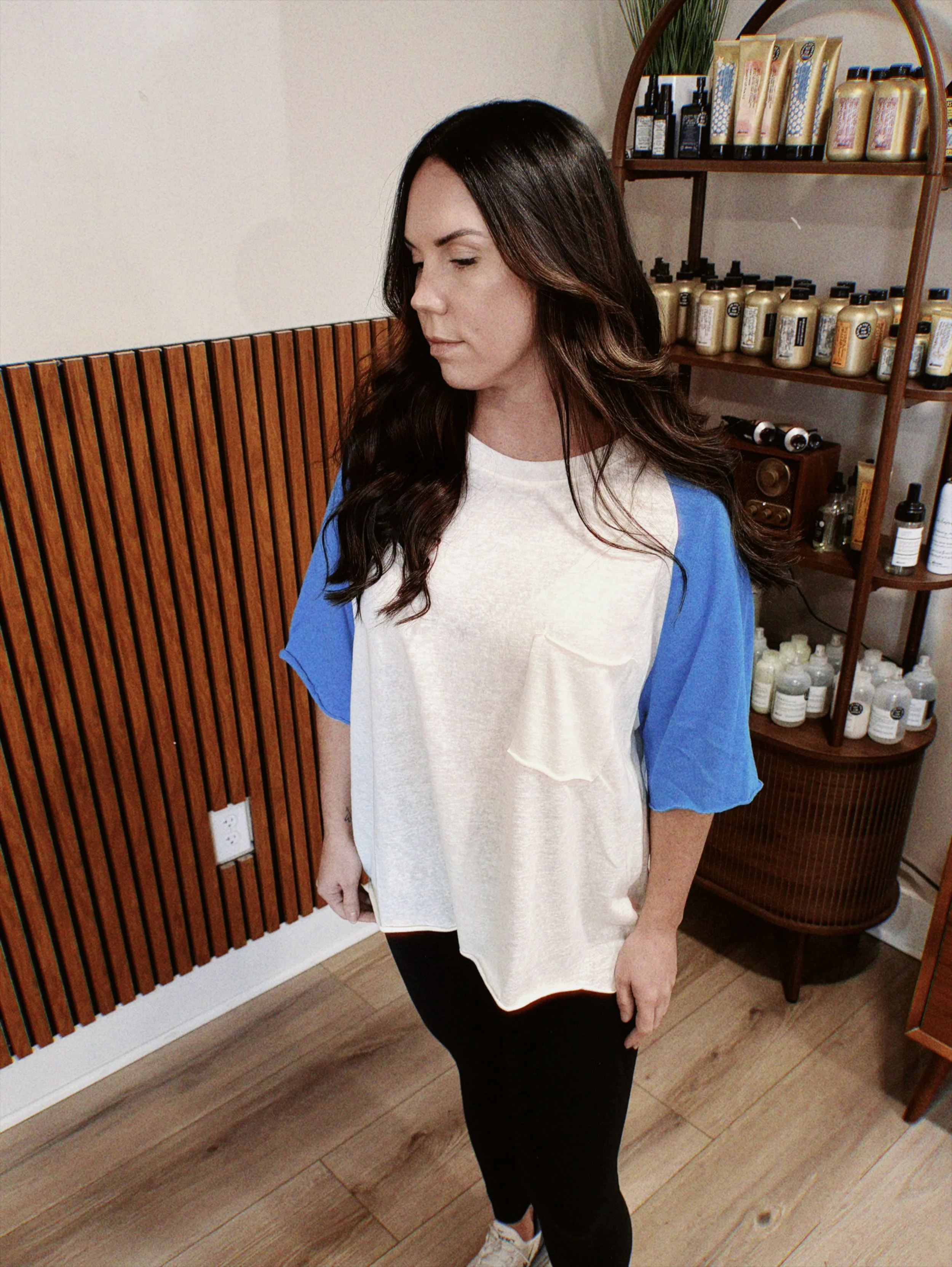 Blue sleeve Tee