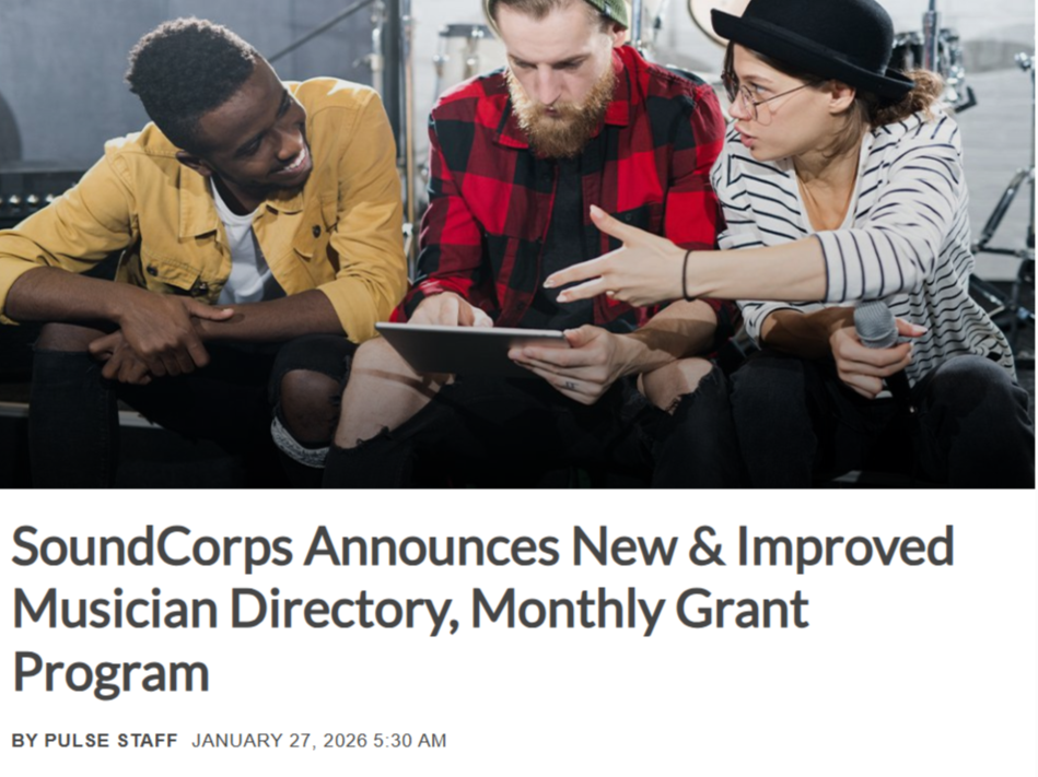 SoundCorps Announces New &amp; Improved Musician Directory, Monthly Grant Program